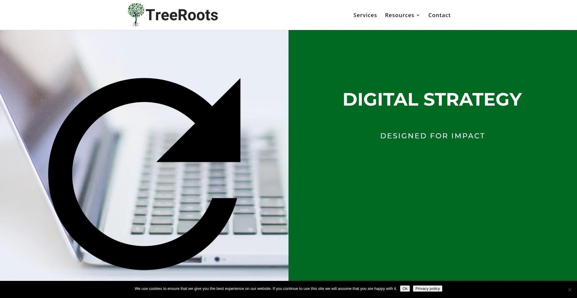 Website screenshot of Treerootsnonprofits.com