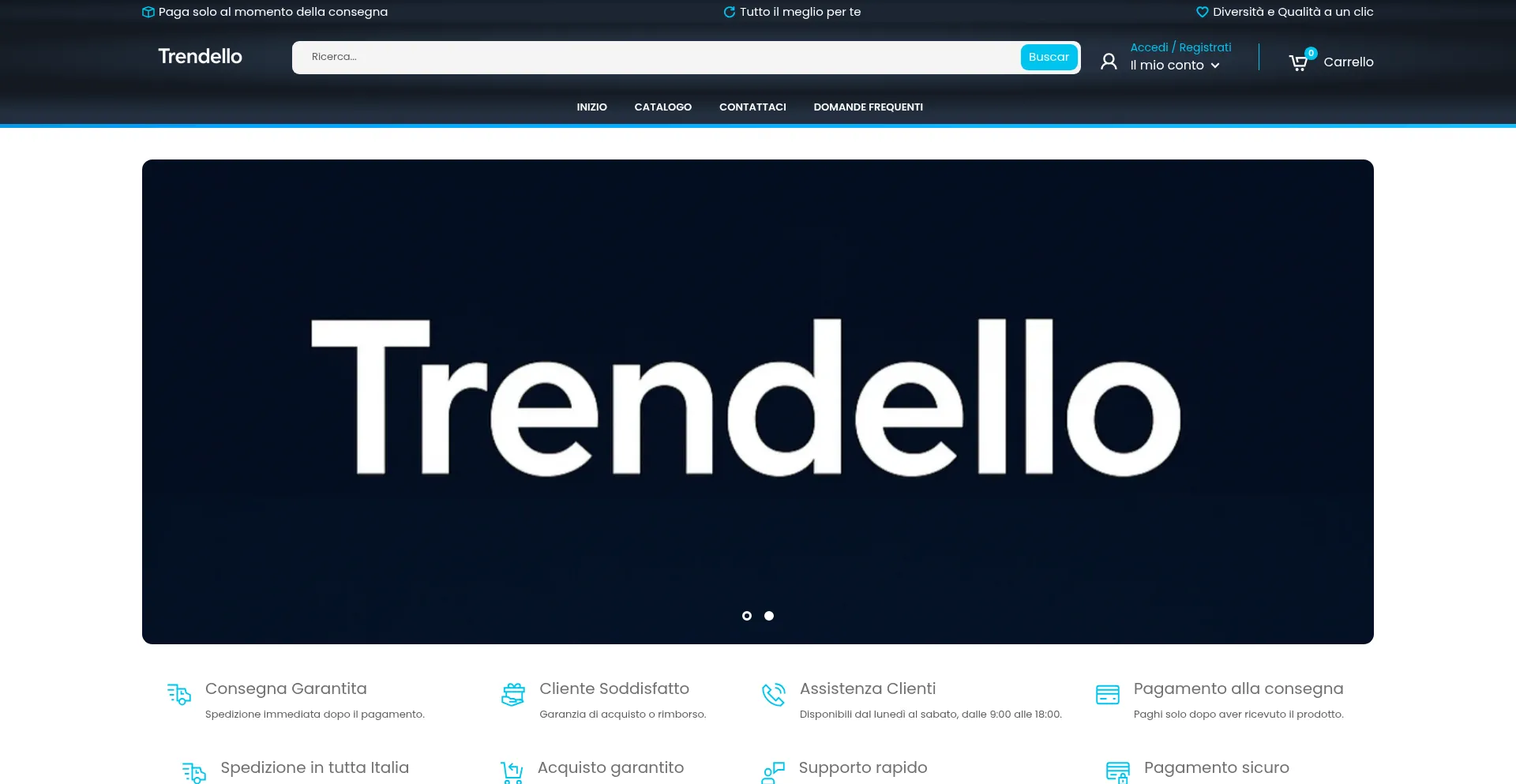 Website screenshot of Trendelloloja.store