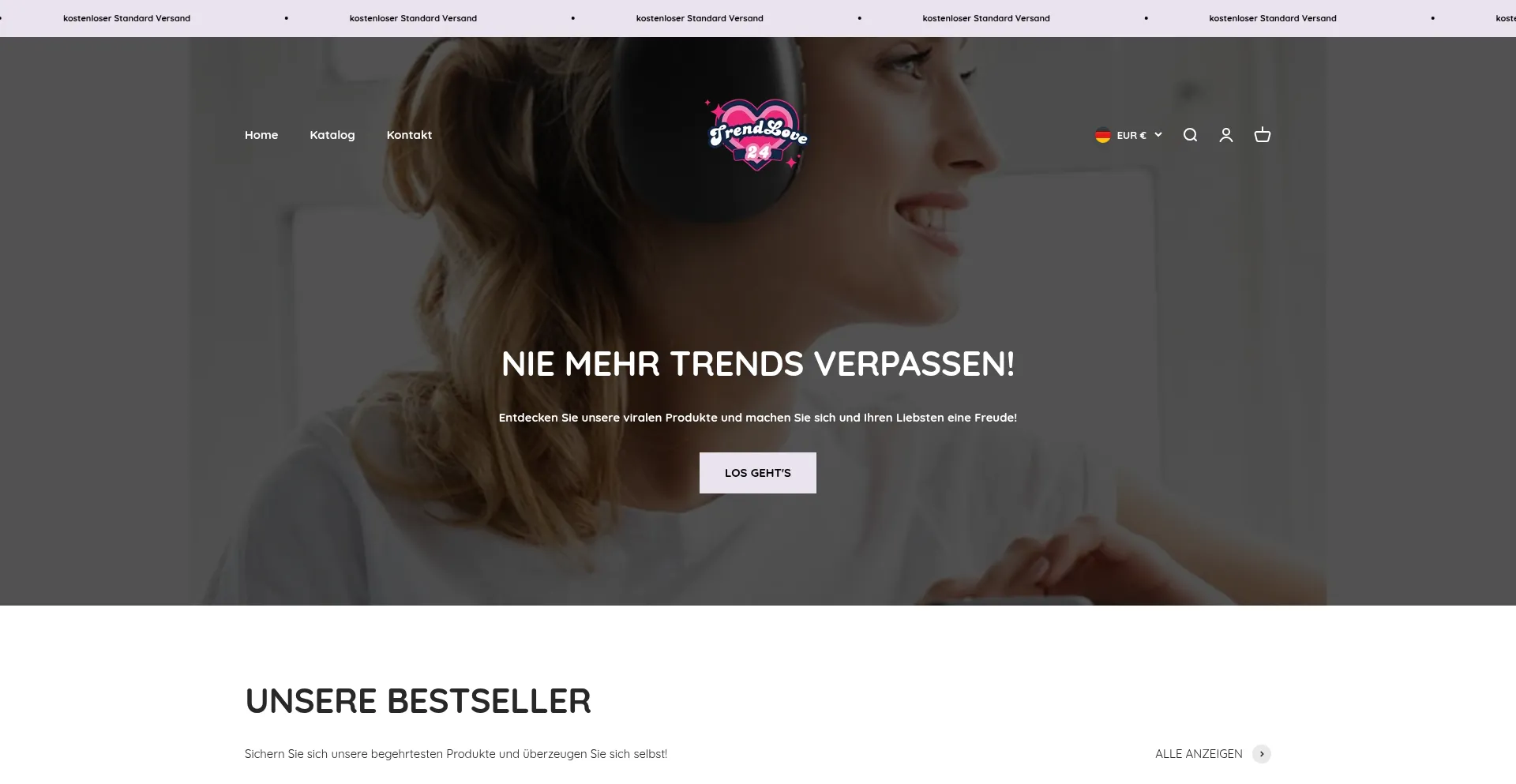 Website screenshot of Trendlove24.com