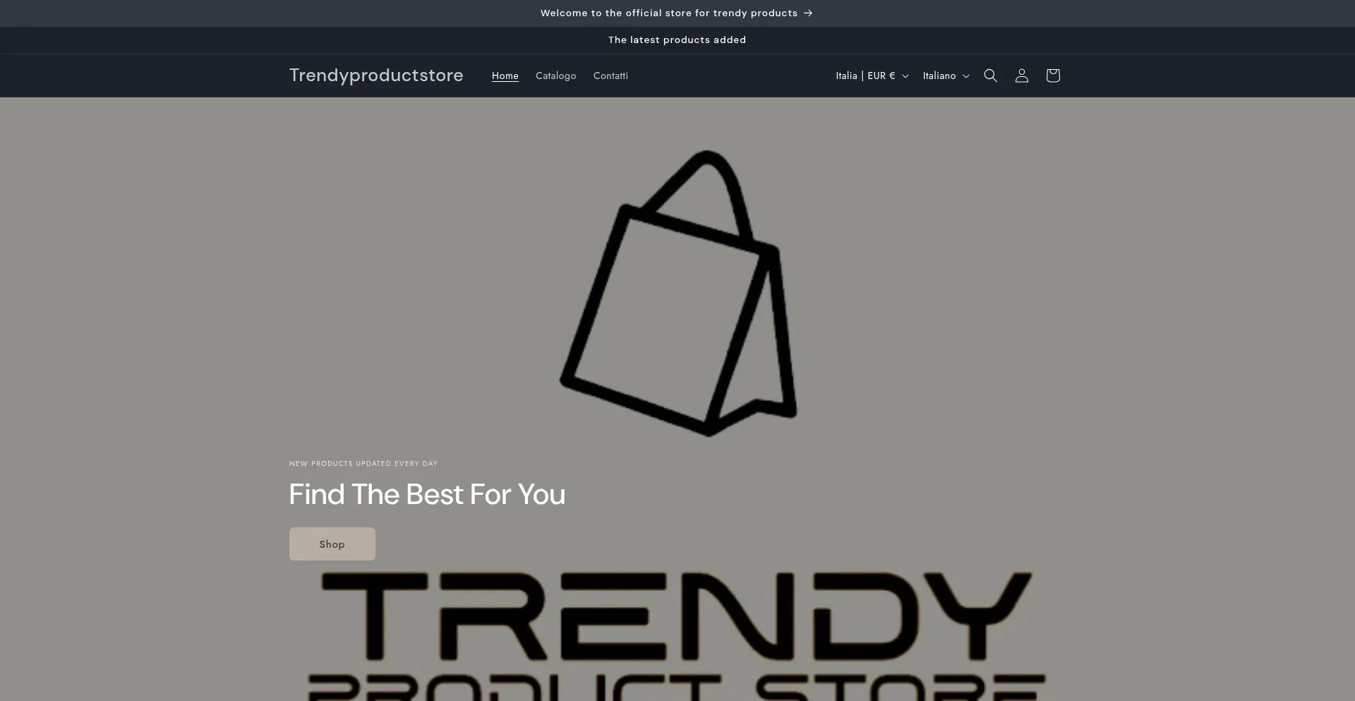 Website screenshot of Trendyproductstore.com