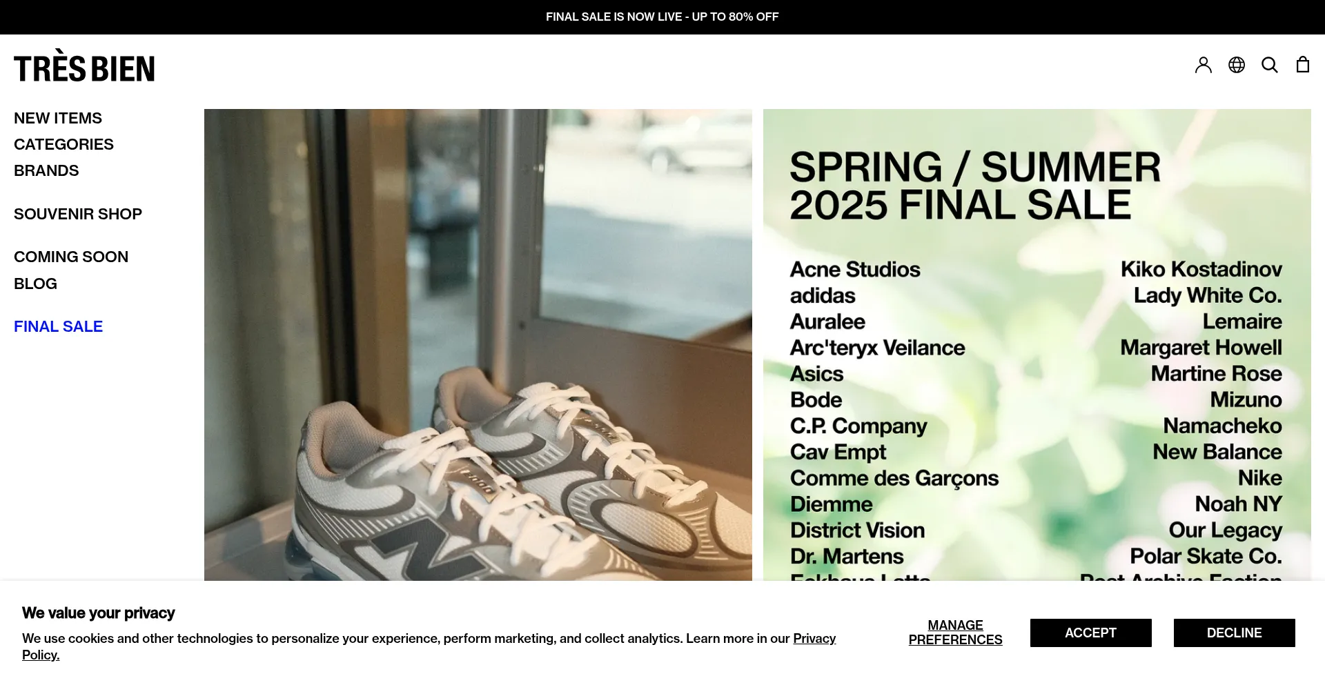 Website screenshot of Tres-bien.com
