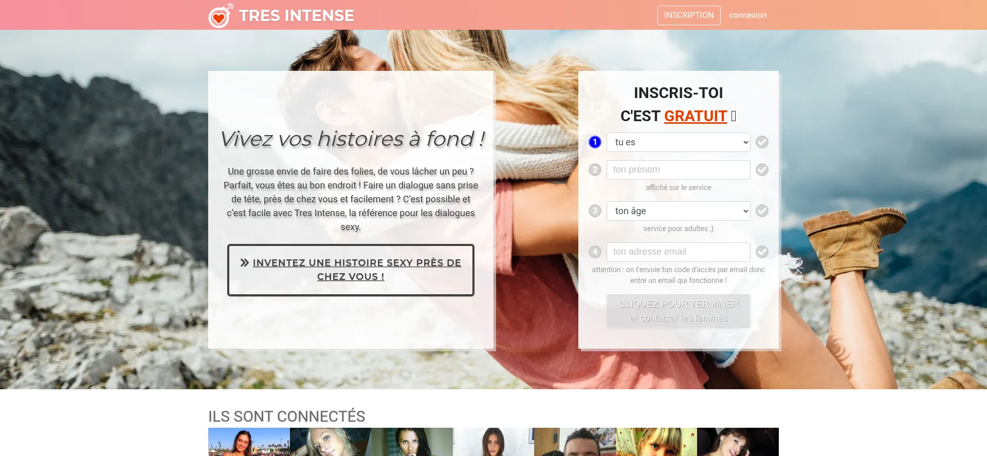 Website screenshot of Tresintense.com
