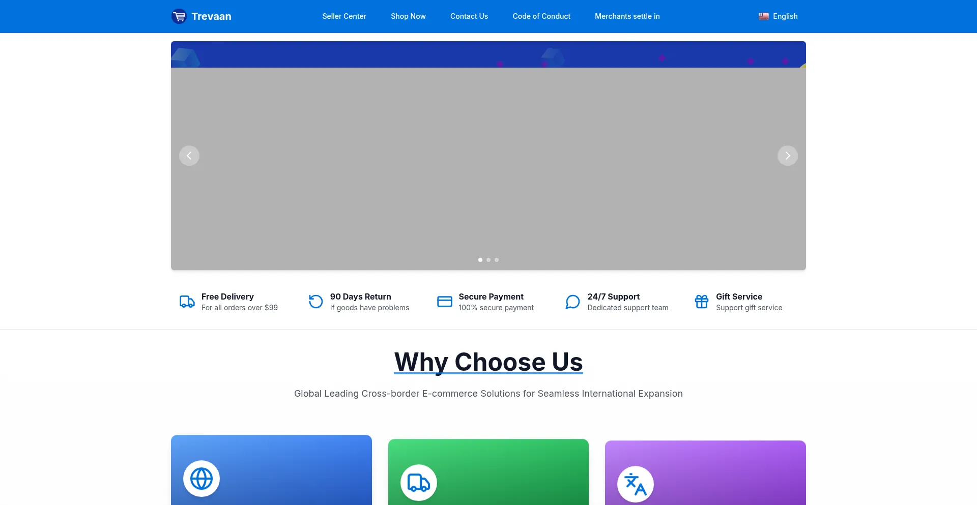 Website screenshot of Trevaan.com