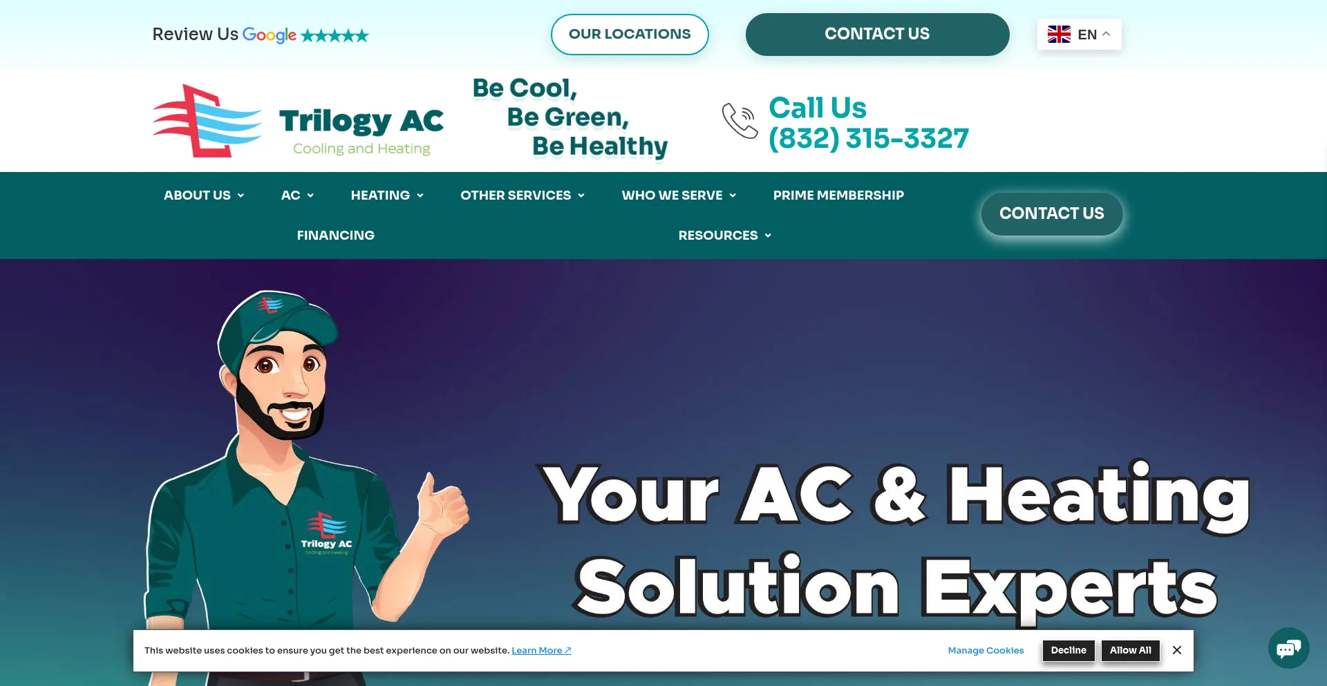 Website screenshot of Trilogyac.com