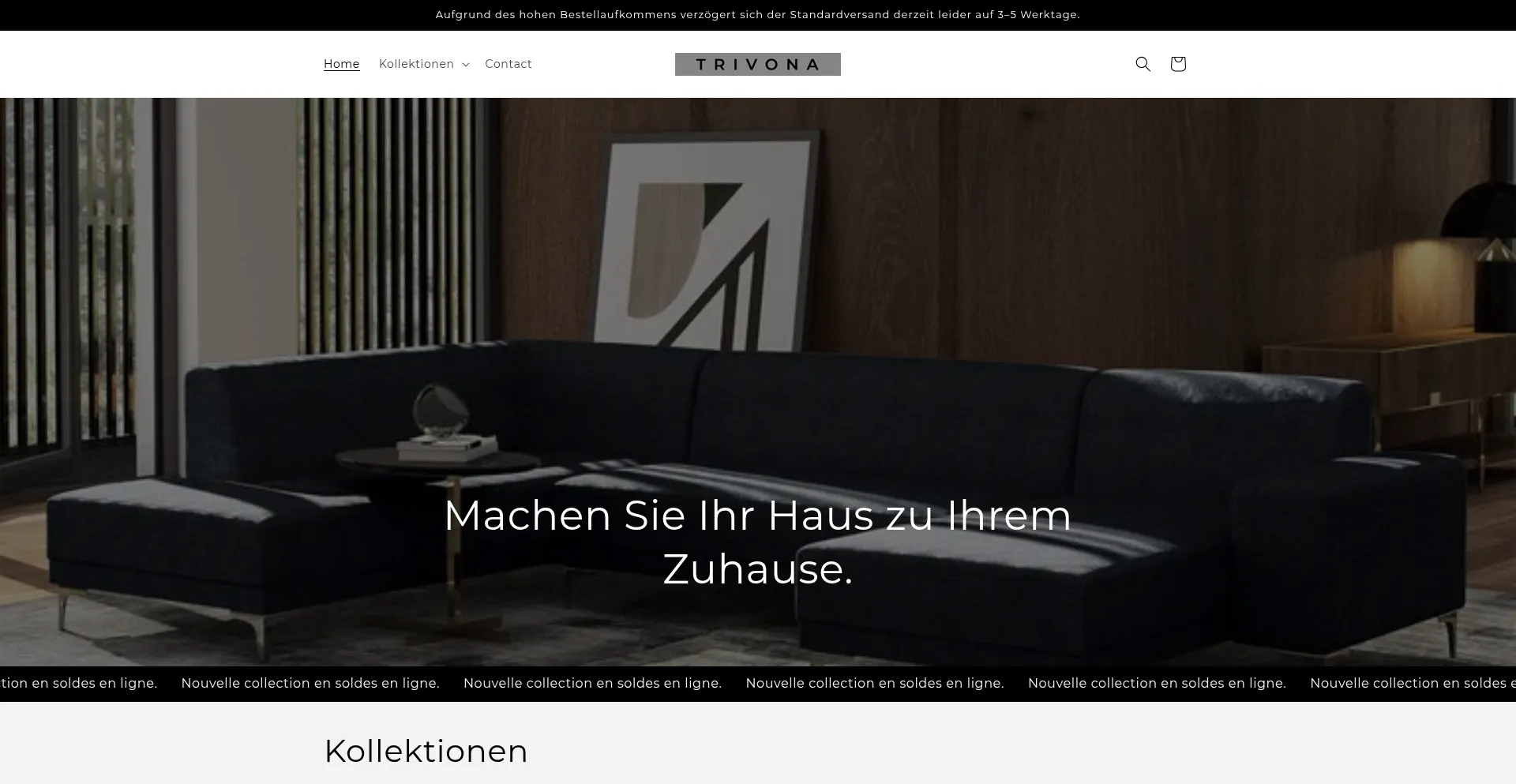Website screenshot of Trivona-eu.com