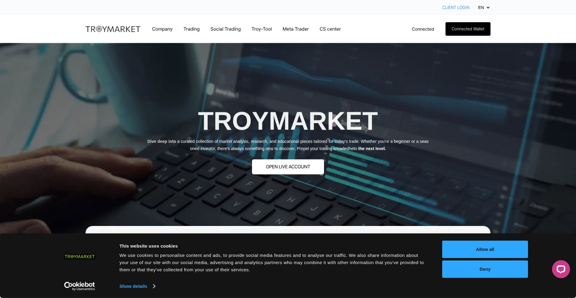 Website screenshot of Troymarketworld.com