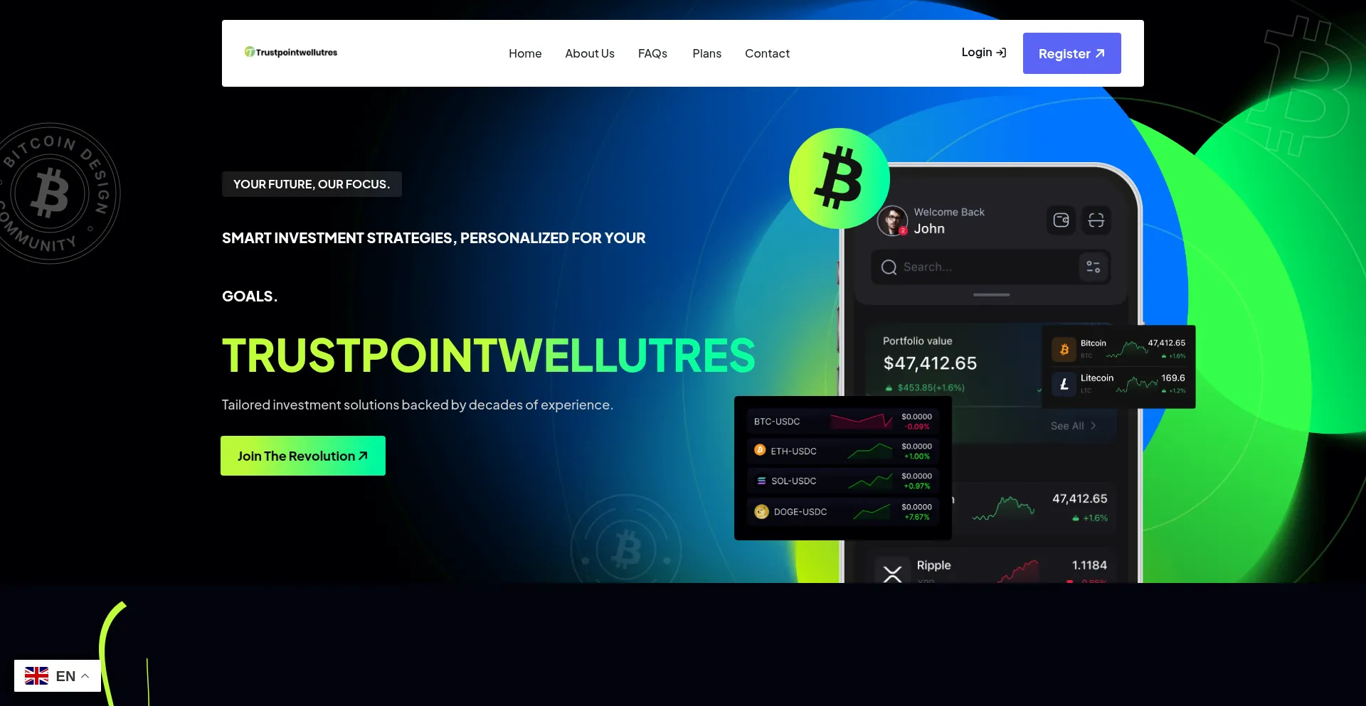 Website screenshot of Trustpointwellutres.com
