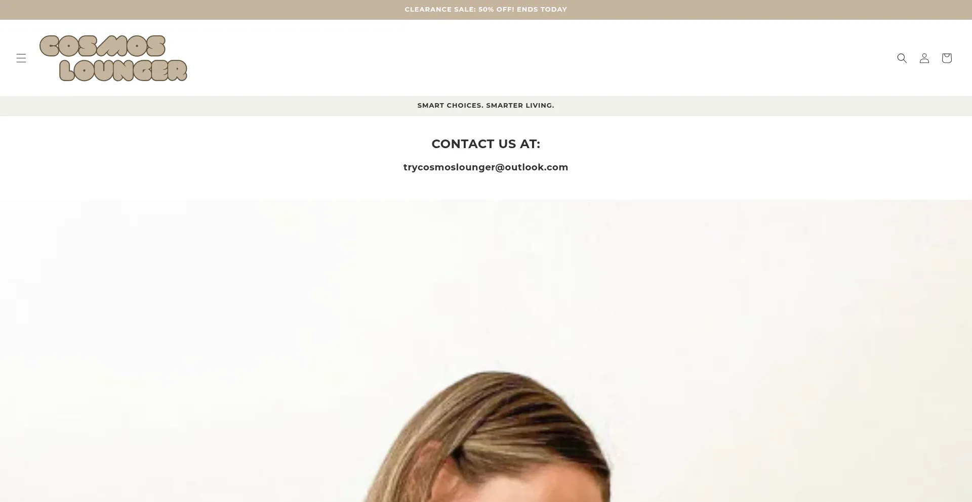Website screenshot of Trycosmoslounger.com