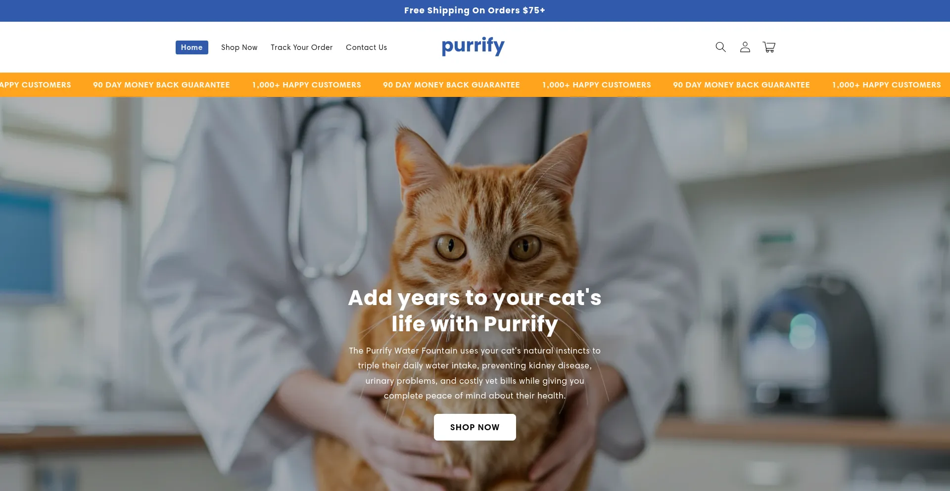 Website screenshot of Trypurrify.com
