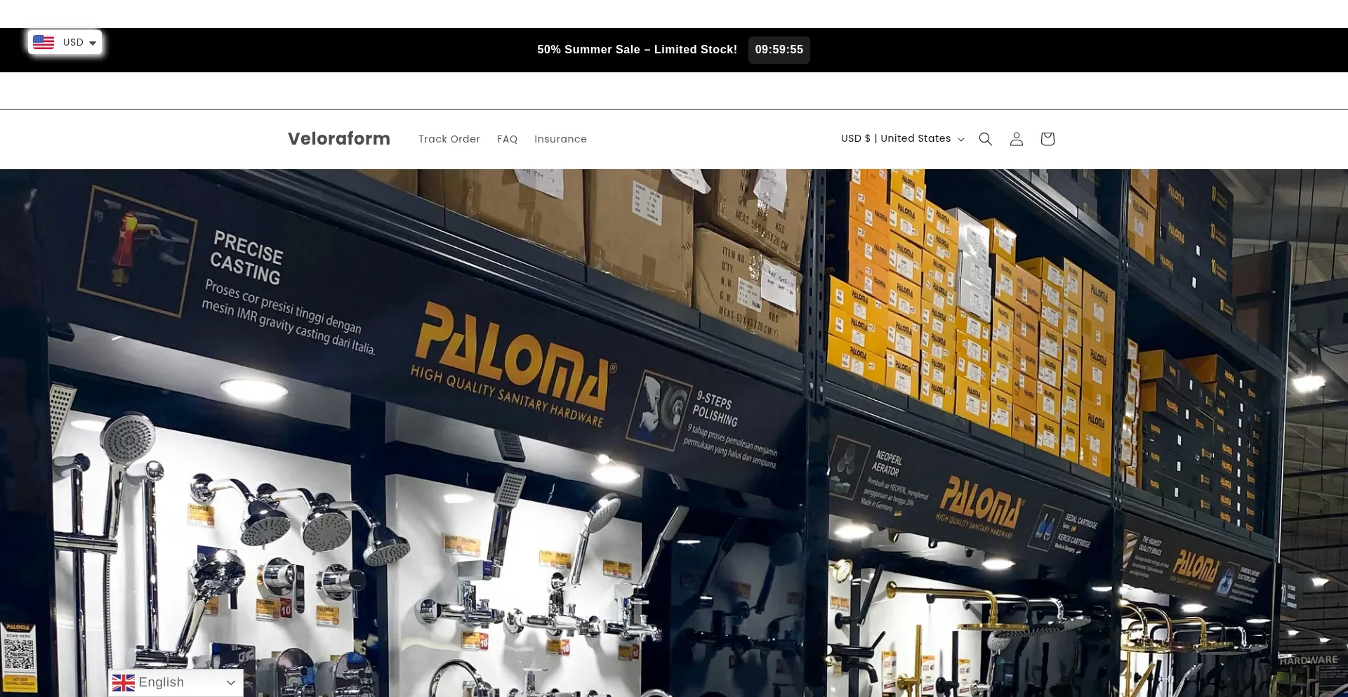 Website screenshot of Tryveloraform.com