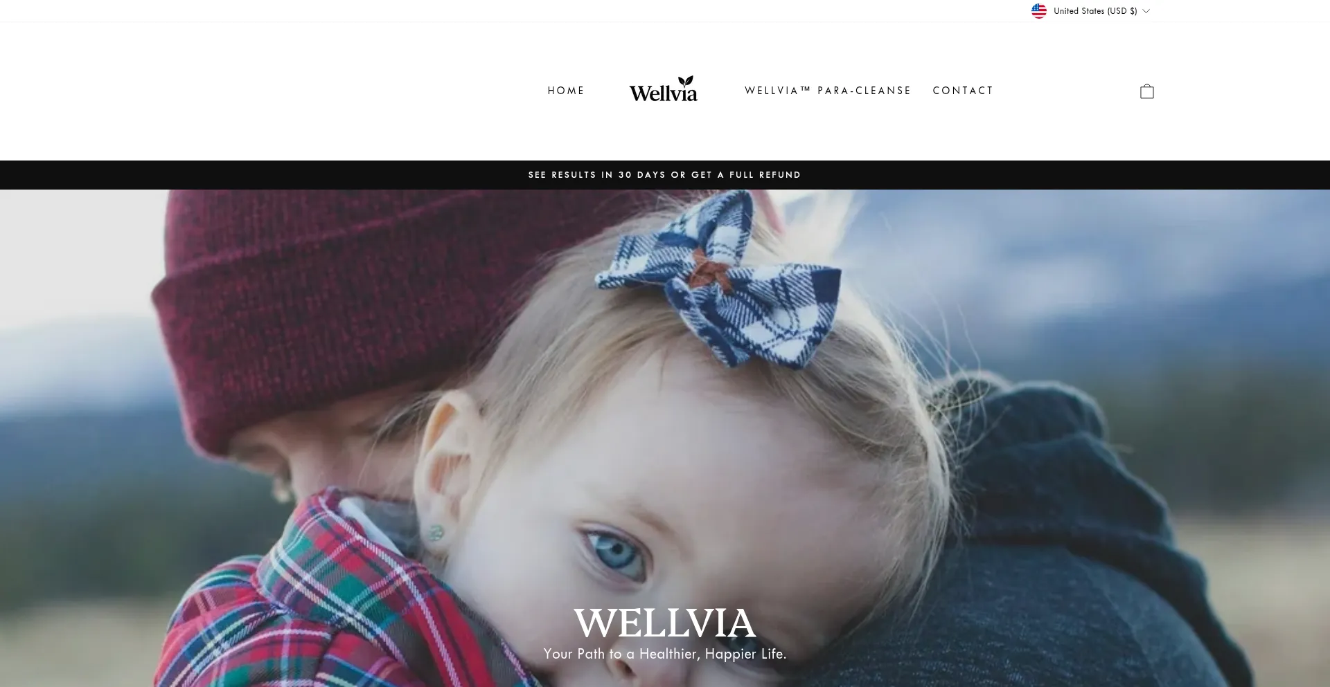 Website screenshot of Trywellvia.com