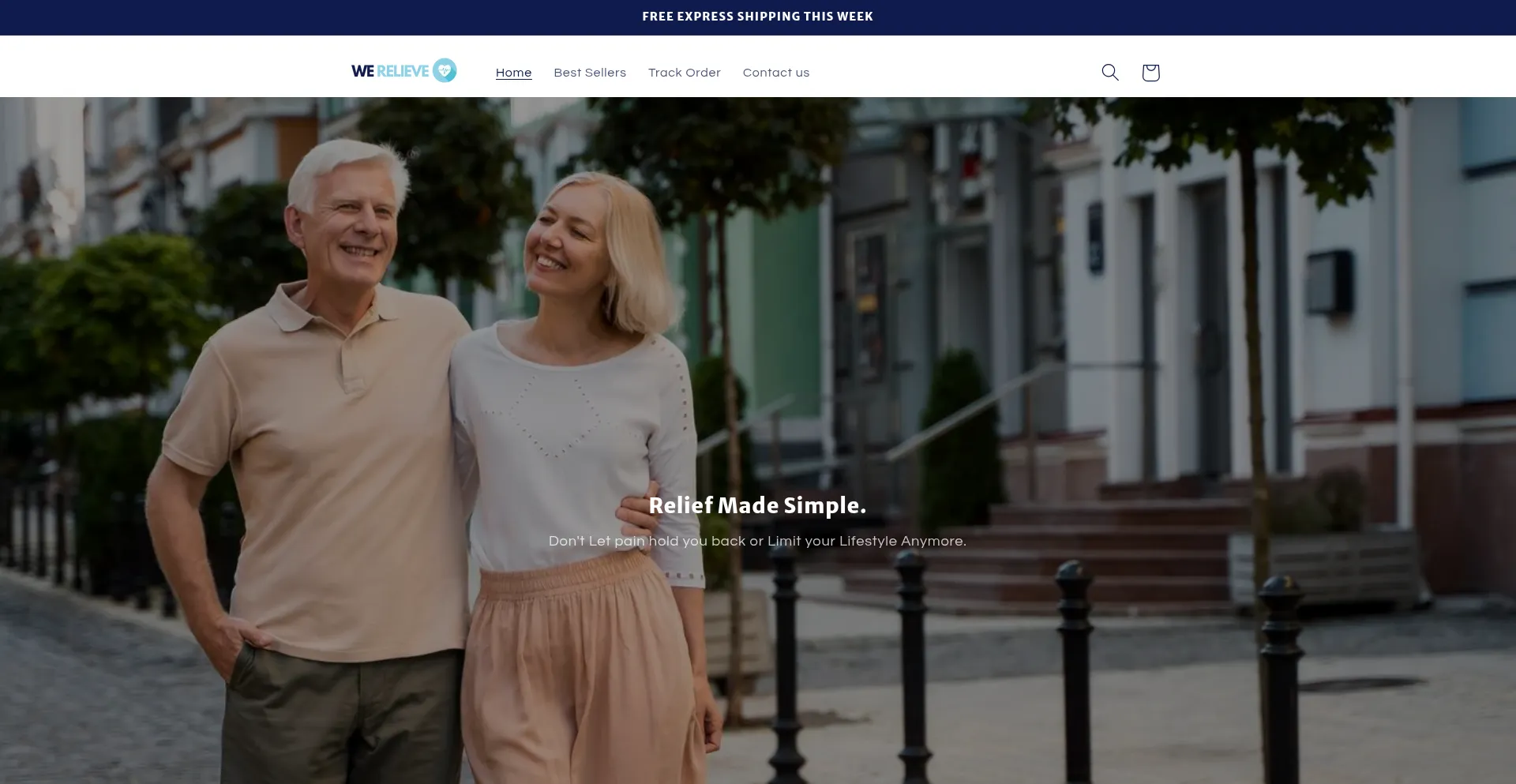 Website screenshot of Trywerelieve.com
