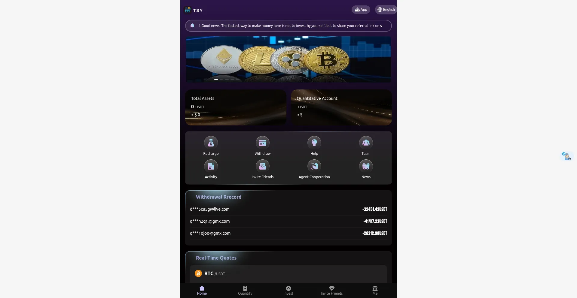 Website screenshot of Tsy888.cc