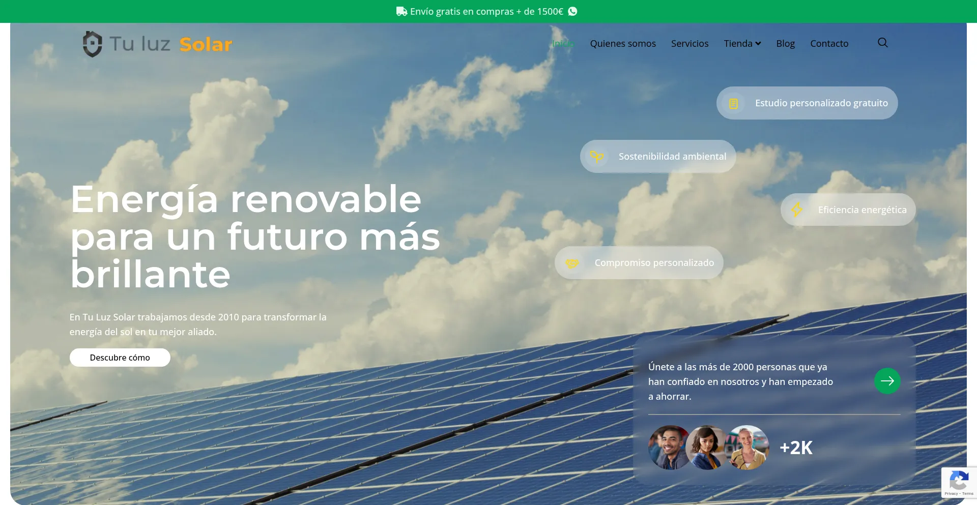 Website screenshot of Tuluzsolar.com
