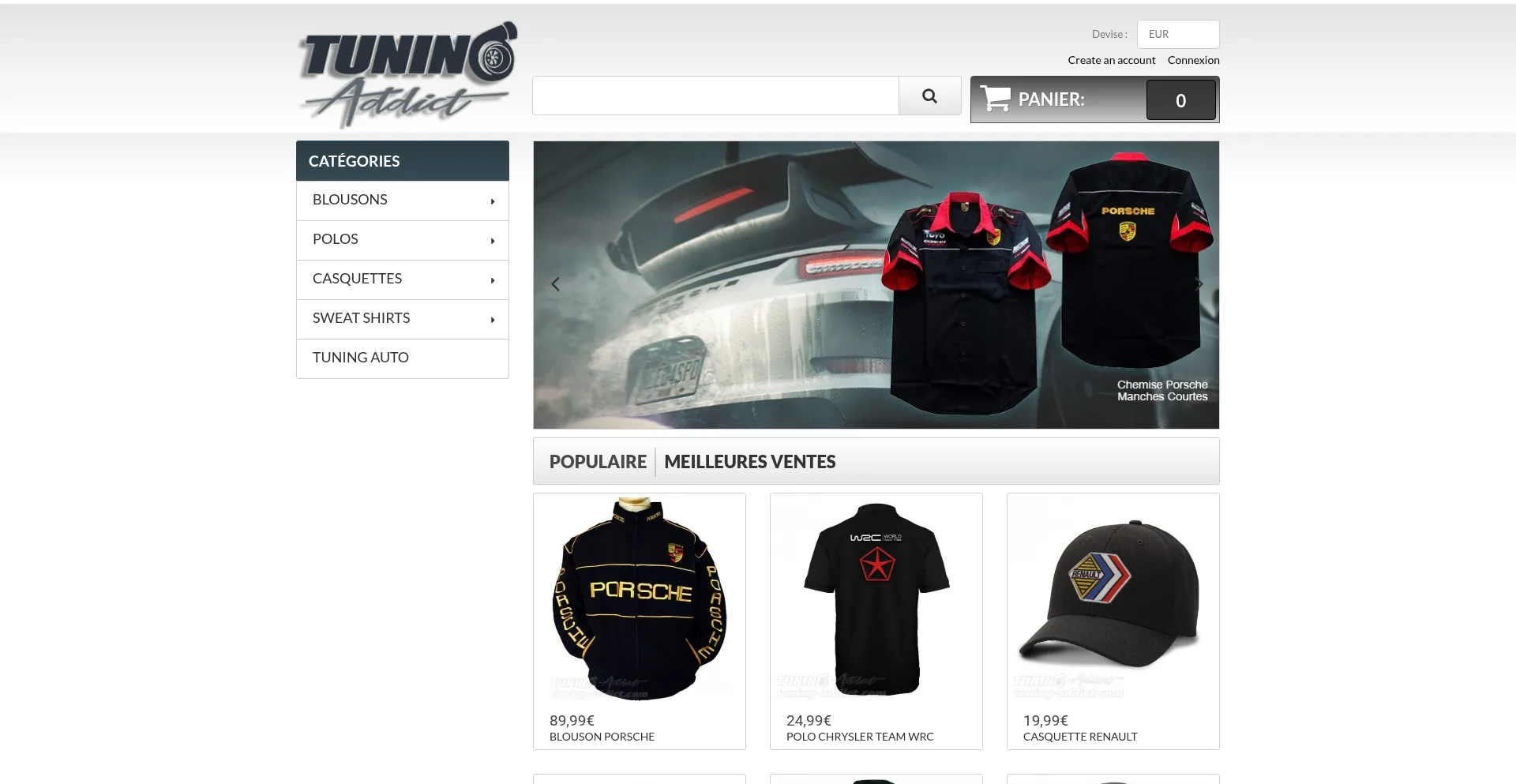 Website screenshot of Tuning-addict.com