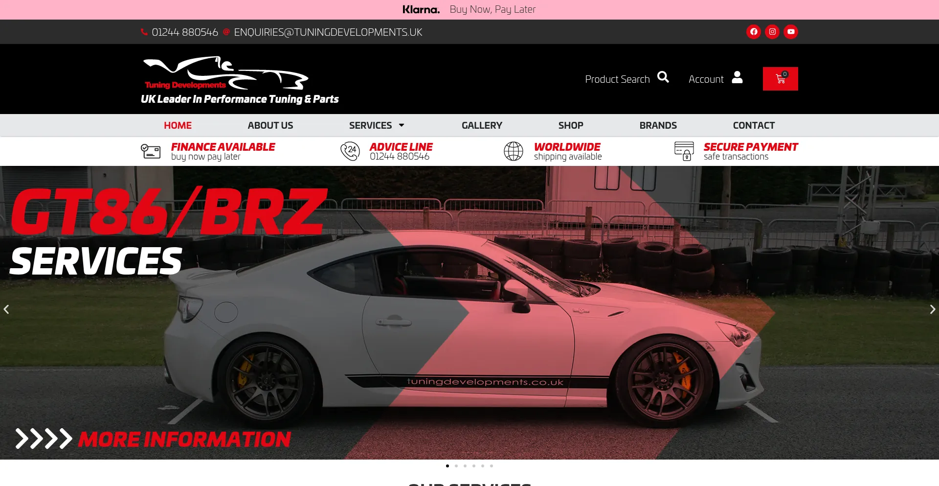 Website screenshot of Tuningdevelopments.uk