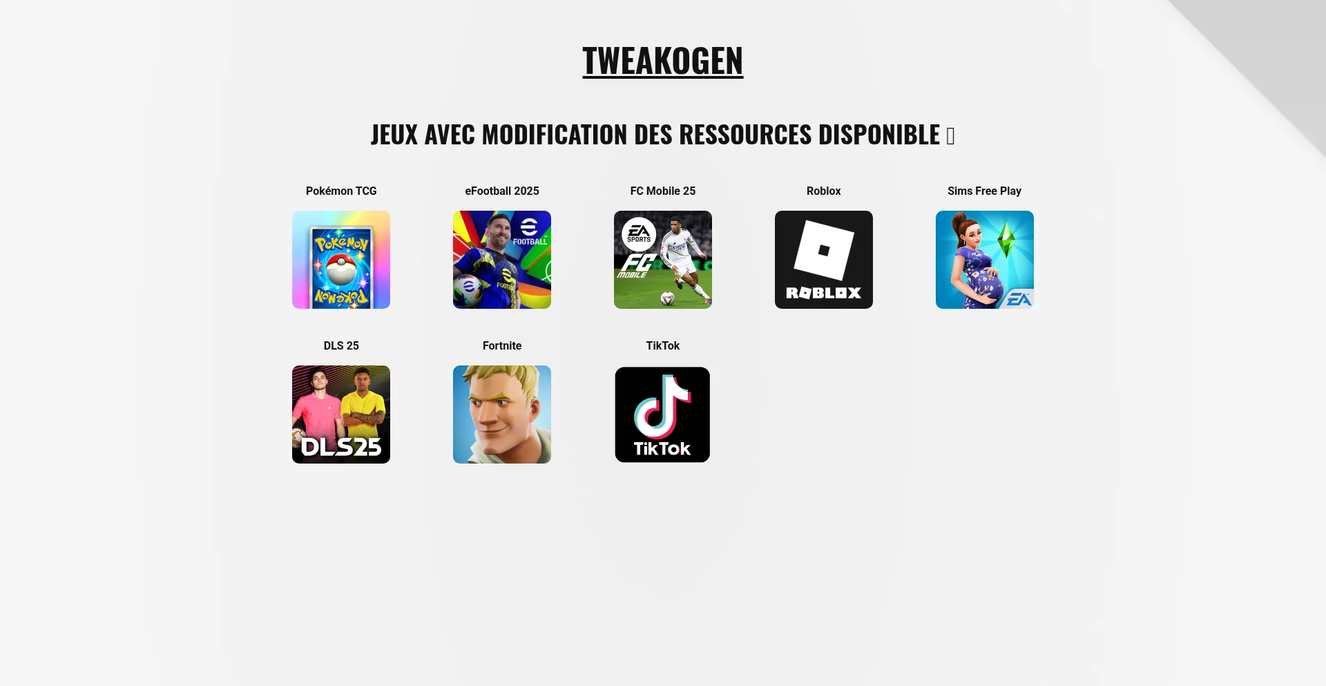 Website screenshot of Tweakogen.xyz