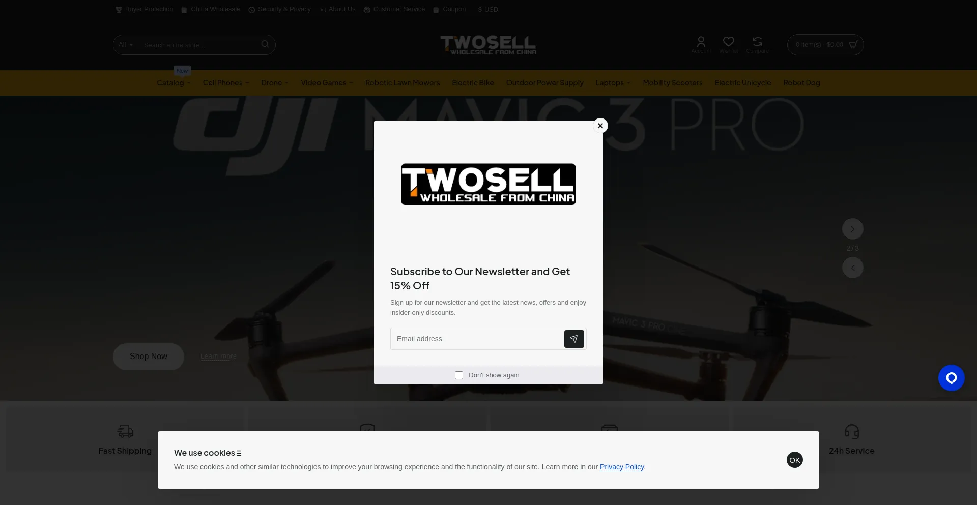 Website screenshot of Twosell.com