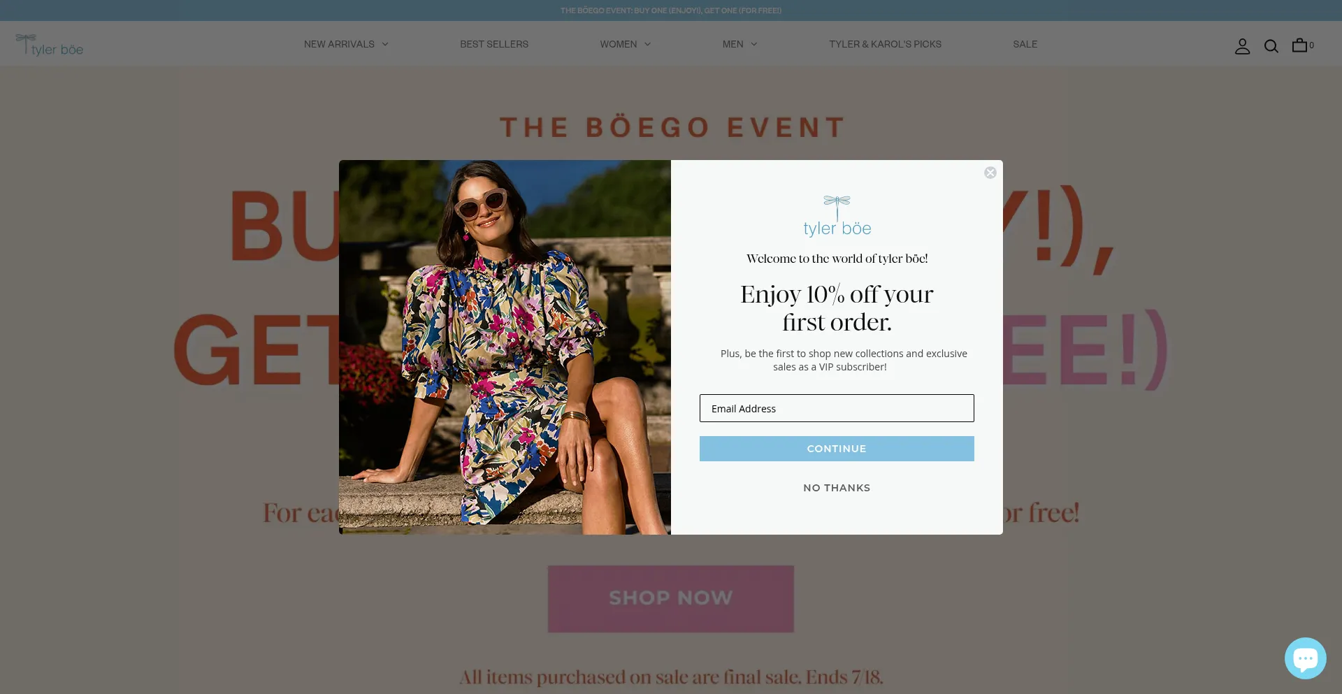 Website screenshot of Tylerboe.com