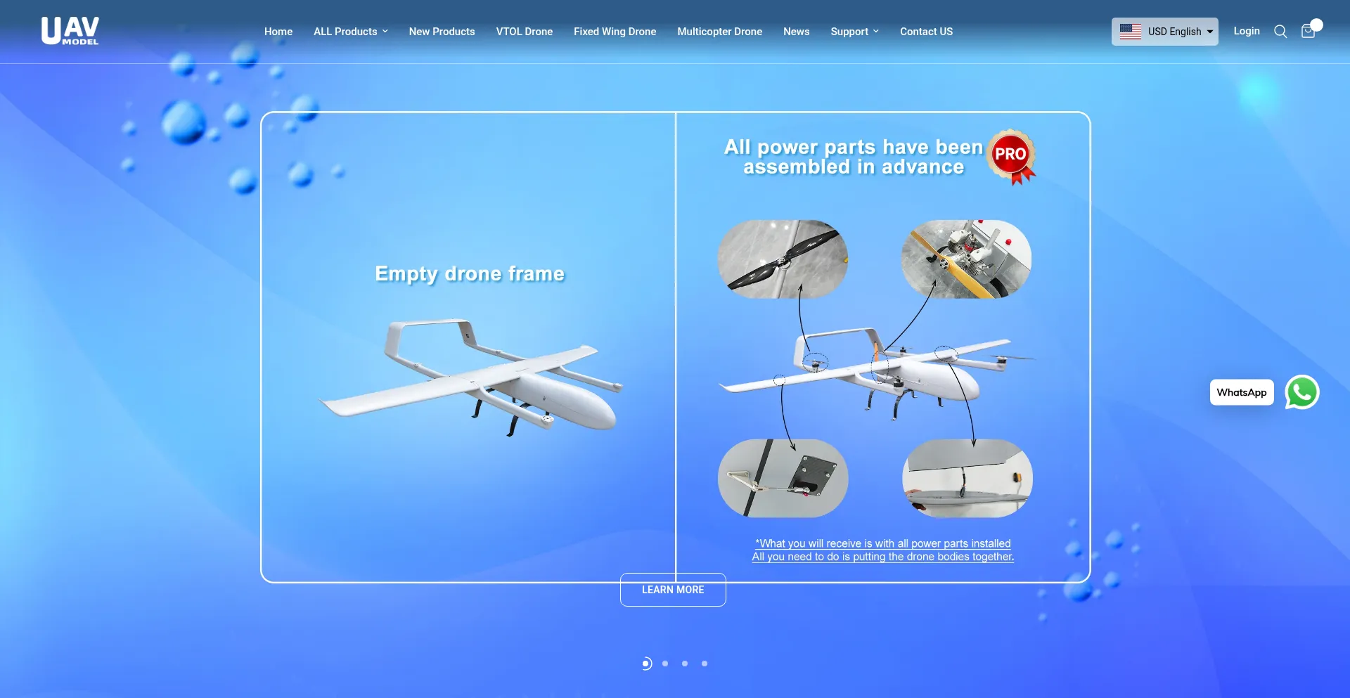 Website screenshot of Uavmodel.com