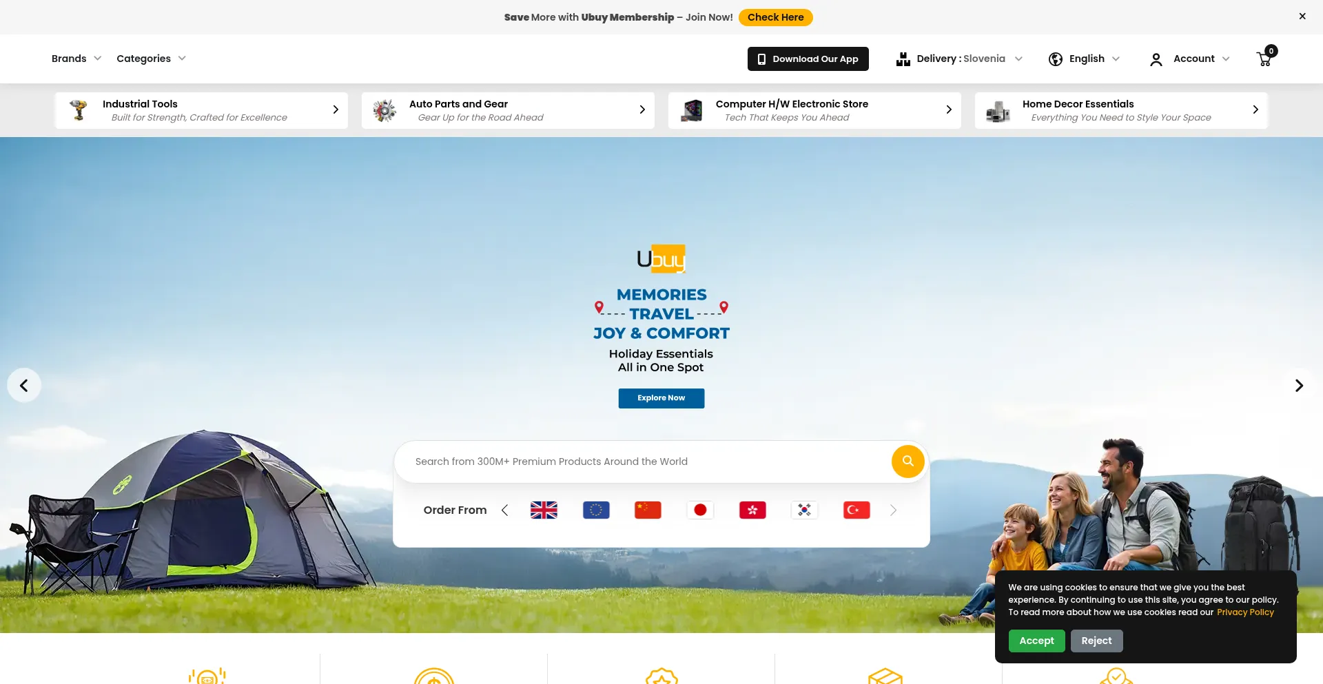 Website screenshot of Ubuy.si