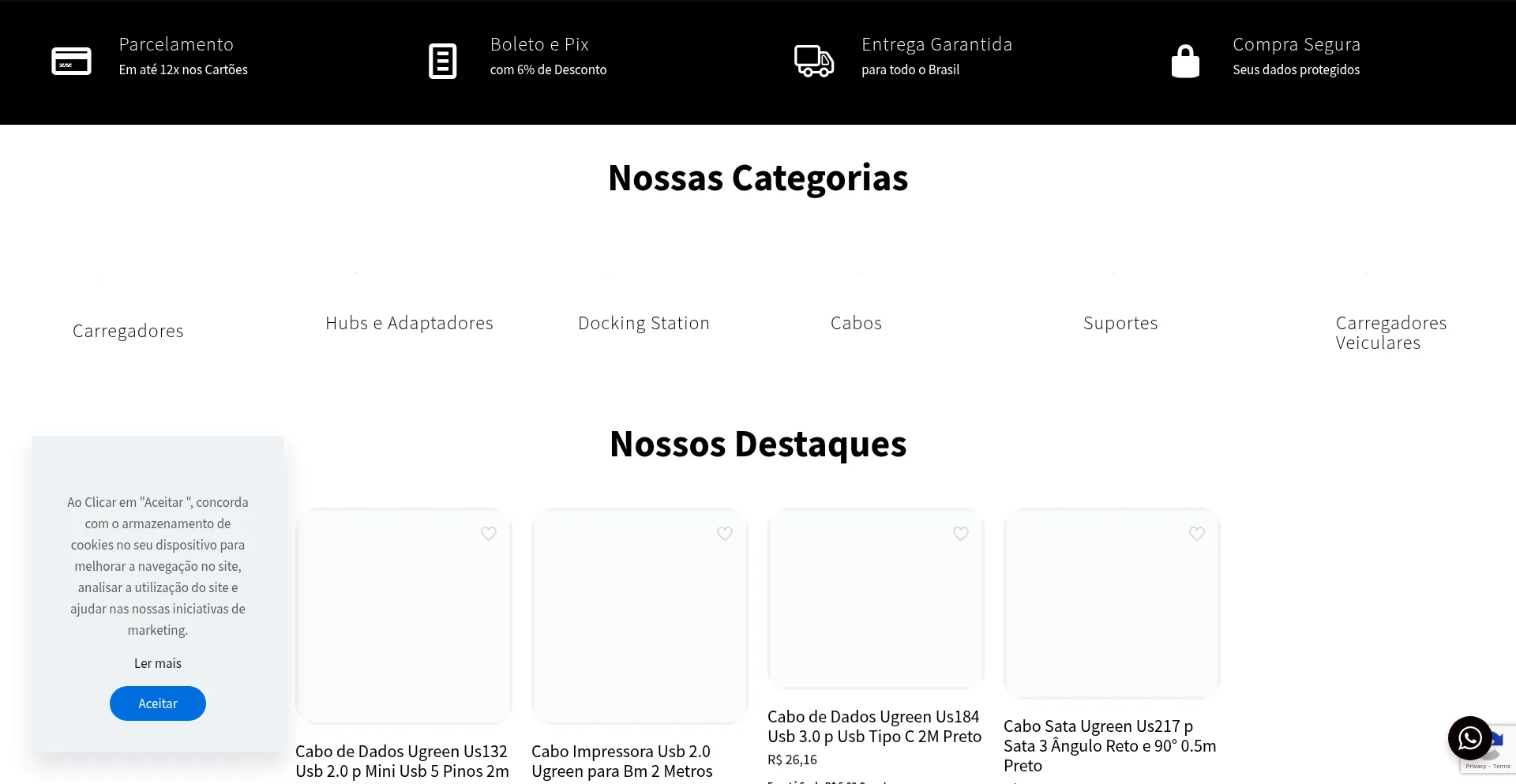 Website screenshot of Ugreendobrasil.com.br