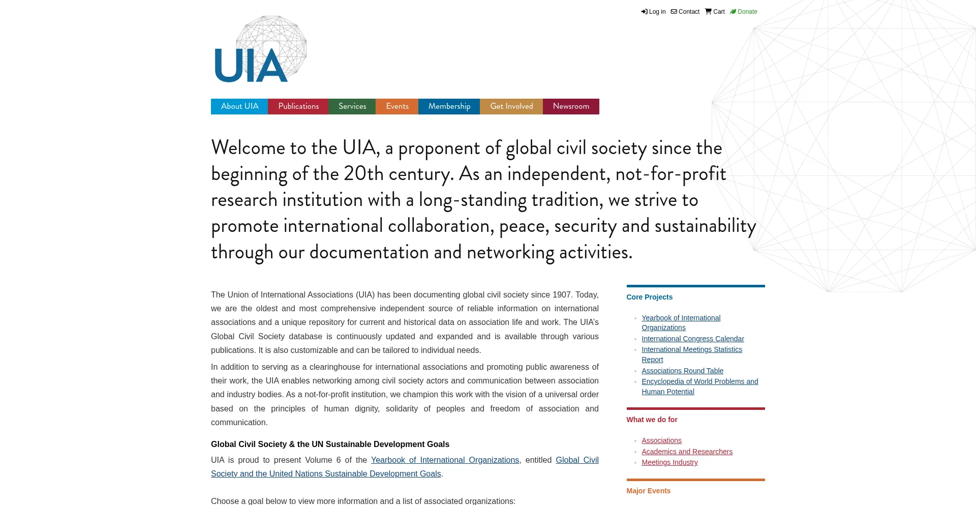 Website screenshot of Uia.org