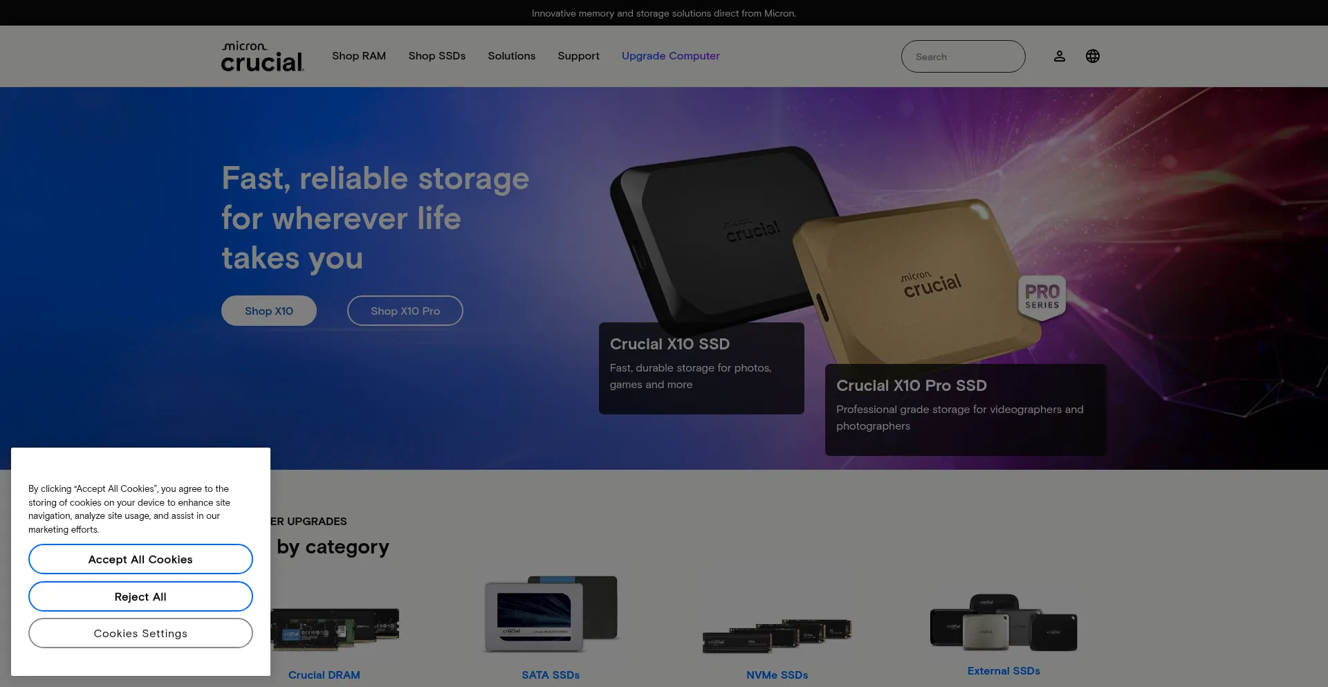 Uk.crucial.com Screenshot