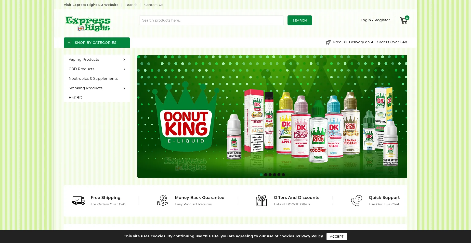 Website screenshot of Uk.expresshighs.com