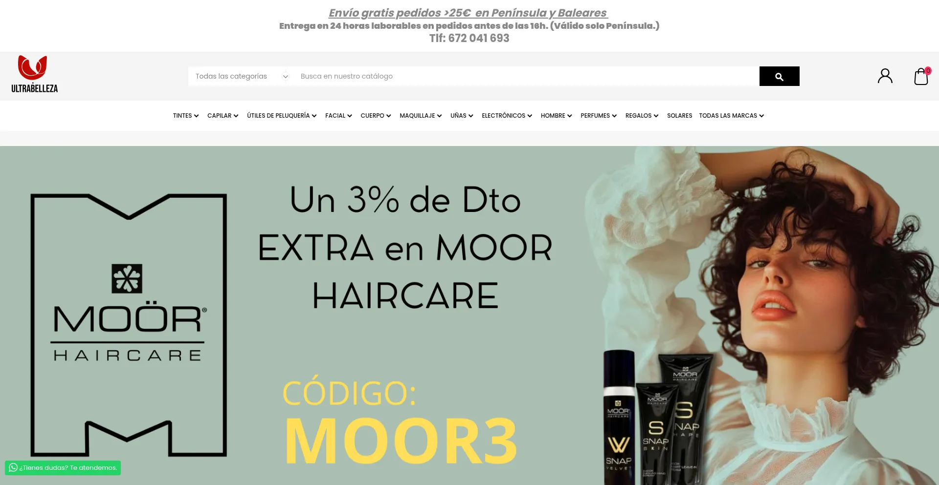 Website screenshot of Ultrabelleza.es