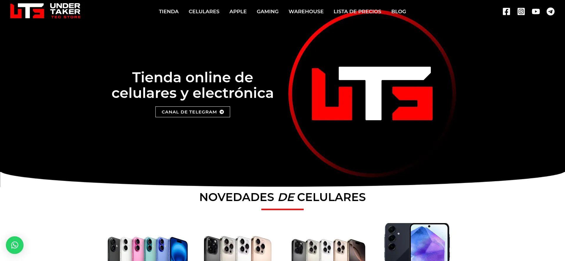 Website screenshot of Undertec.store