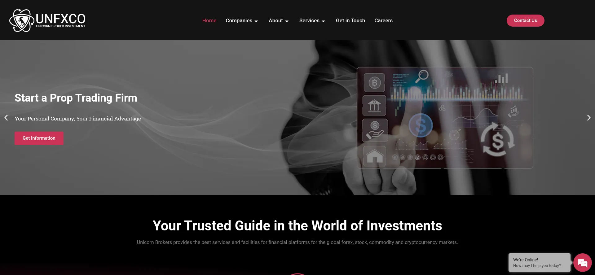 Website screenshot of Unfxco.com