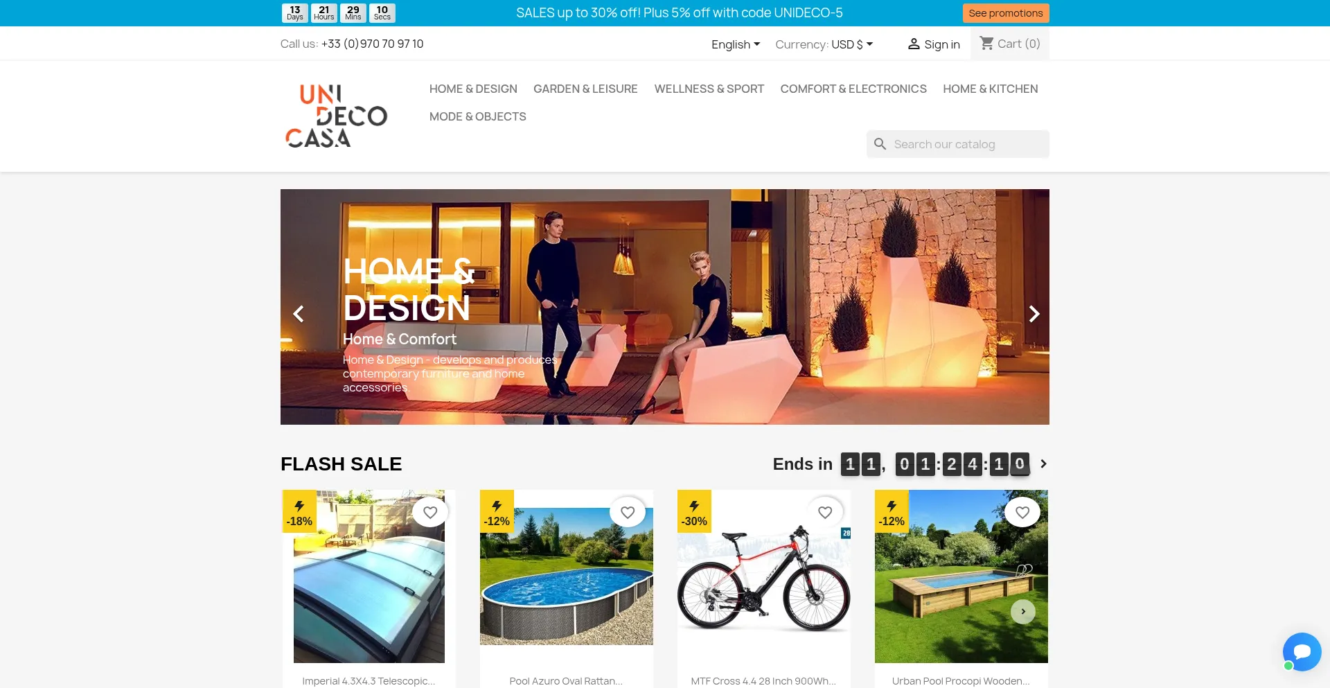 Website screenshot of Unidecocasa.com