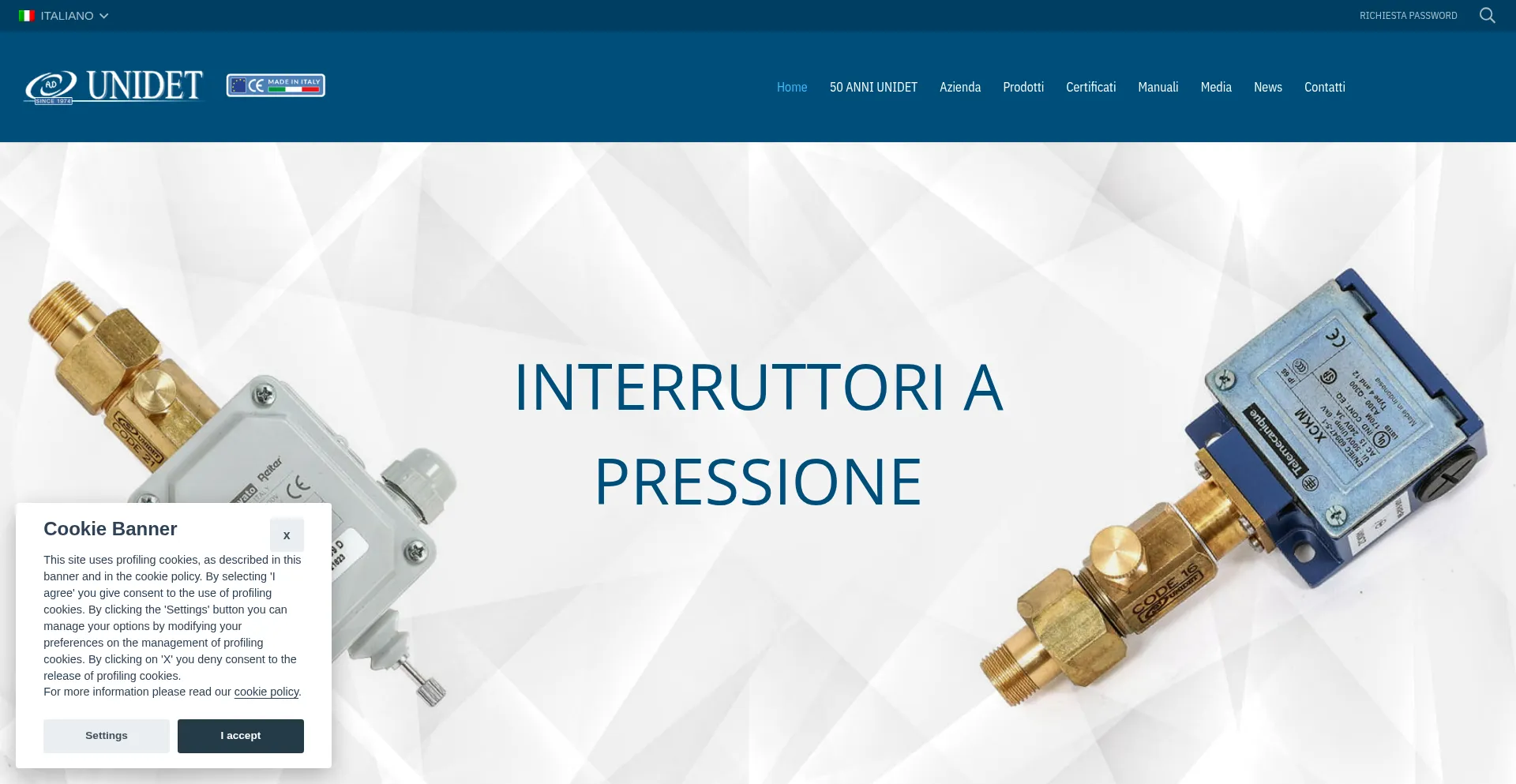 Website screenshot of Unidet.eu