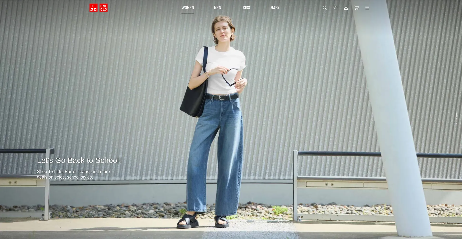Website screenshot of Uniqlo.com