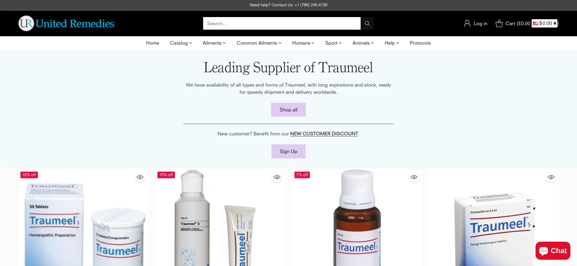 Website screenshot of Unitedremedies.com