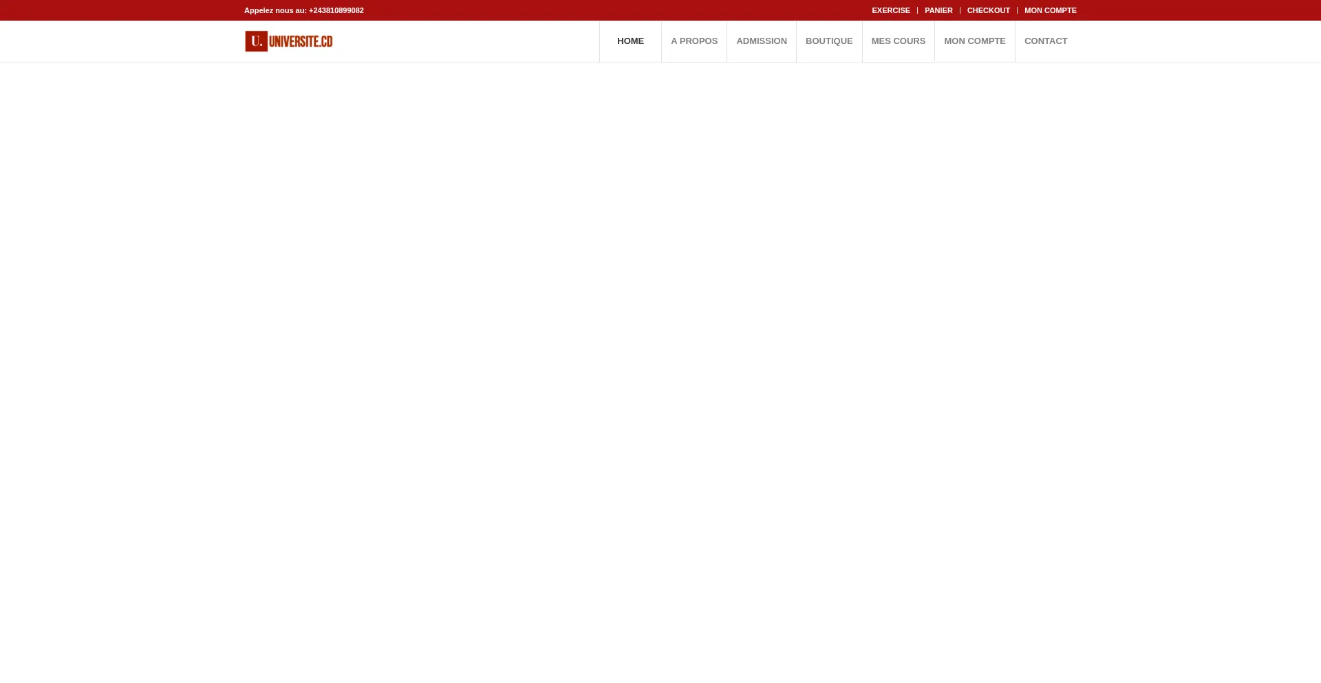 Website screenshot of Universite.cd