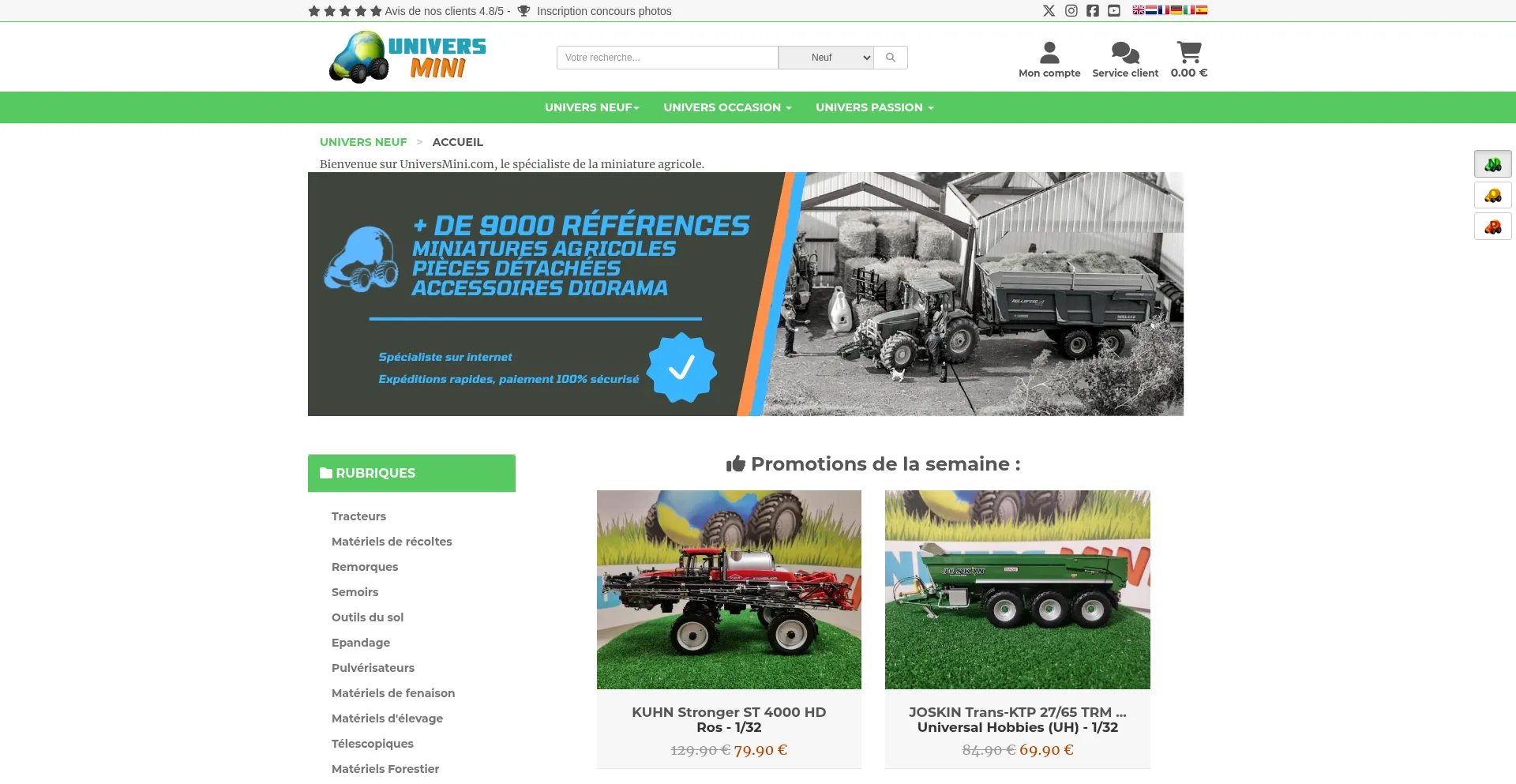 Website screenshot of Universmini.com
