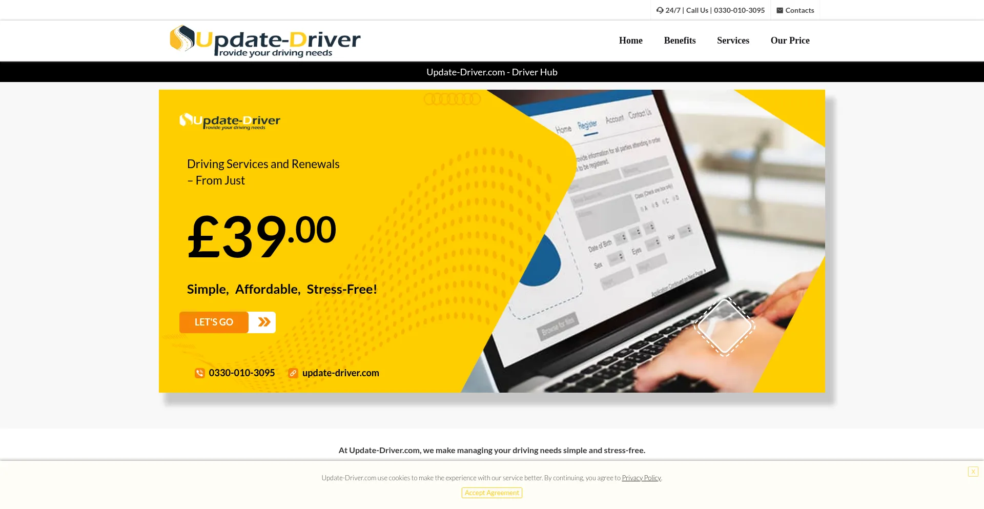 Website screenshot of Update-driver.com