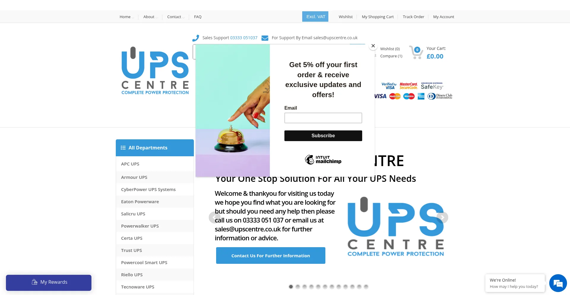Website screenshot of Upscentre.co.uk