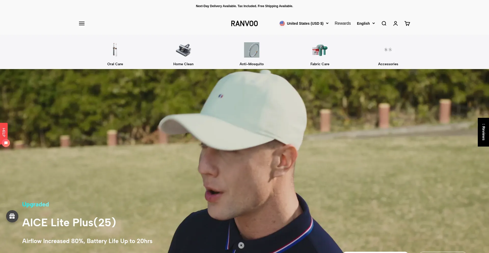 Website screenshot of Us.ranvoo.com
