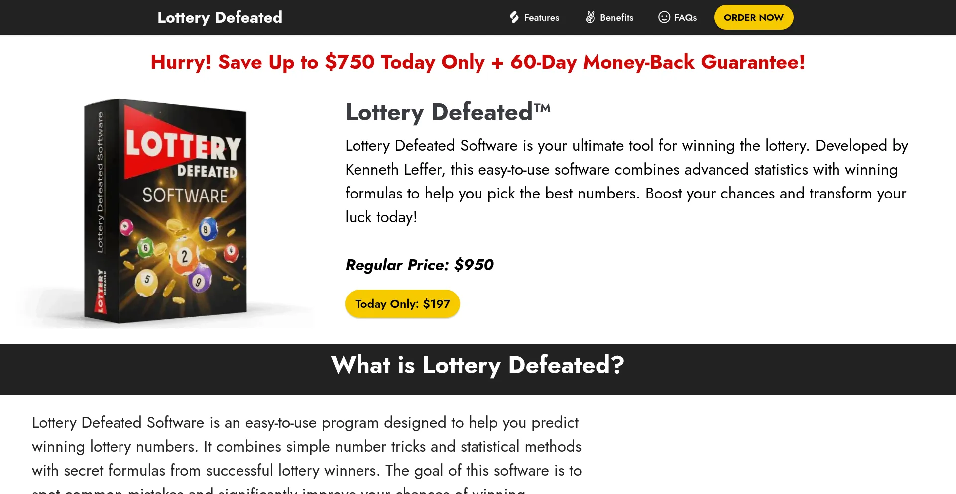 Website screenshot of Us-lottarydefeated.com