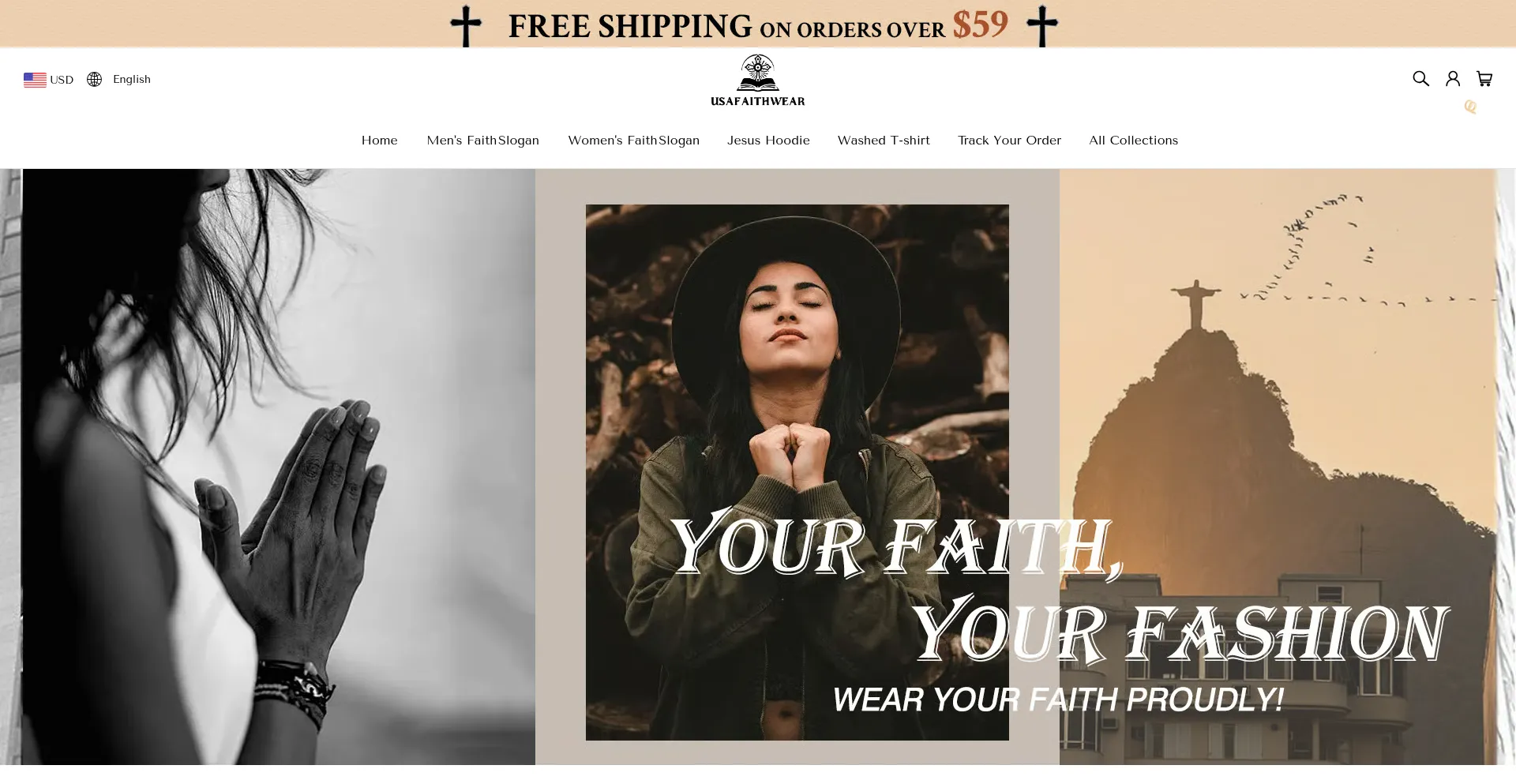 Usafaithwear.com Screenshot