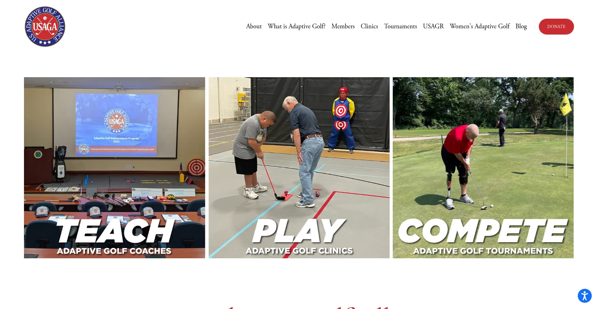 Website screenshot of Usaga.org