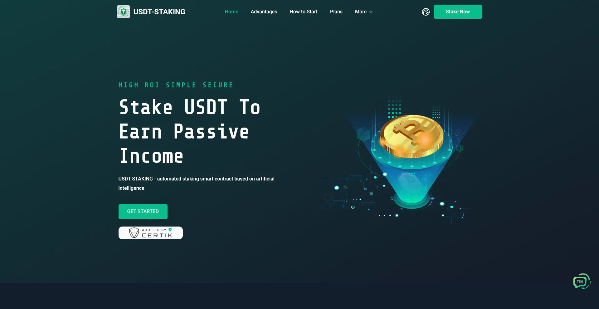 Website screenshot of Usdt-staking.org