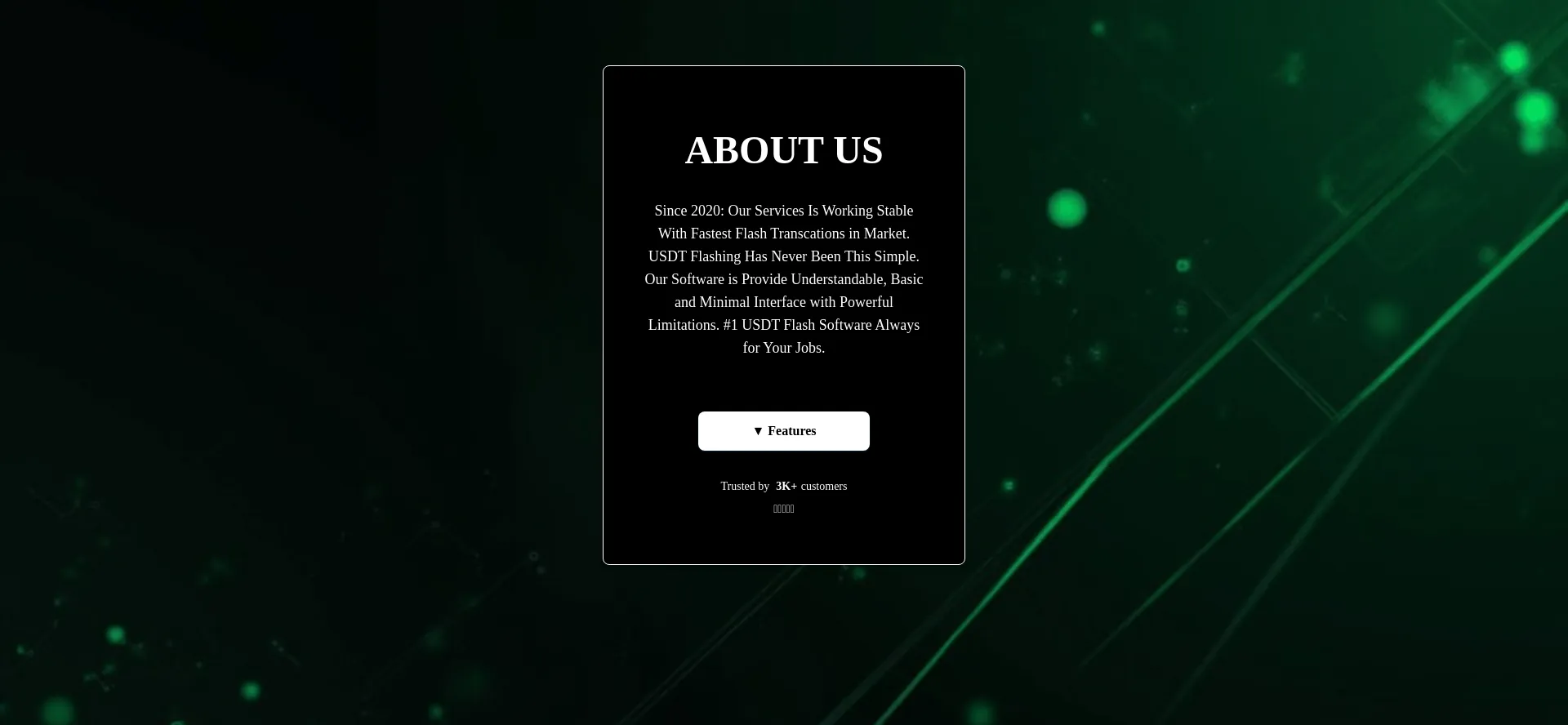 Website screenshot of Usdtflash.cc