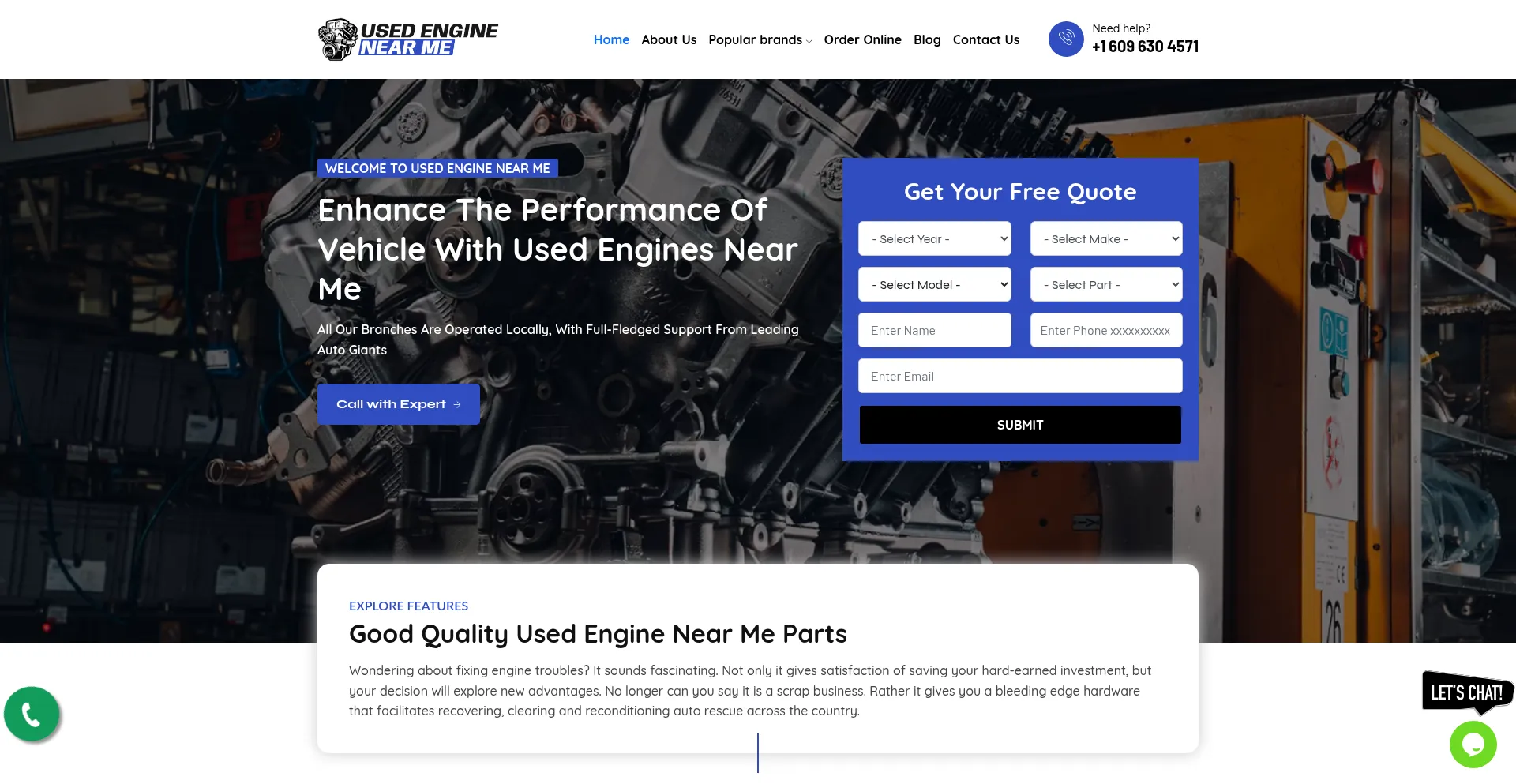 Usedenginenearme.us Screenshot