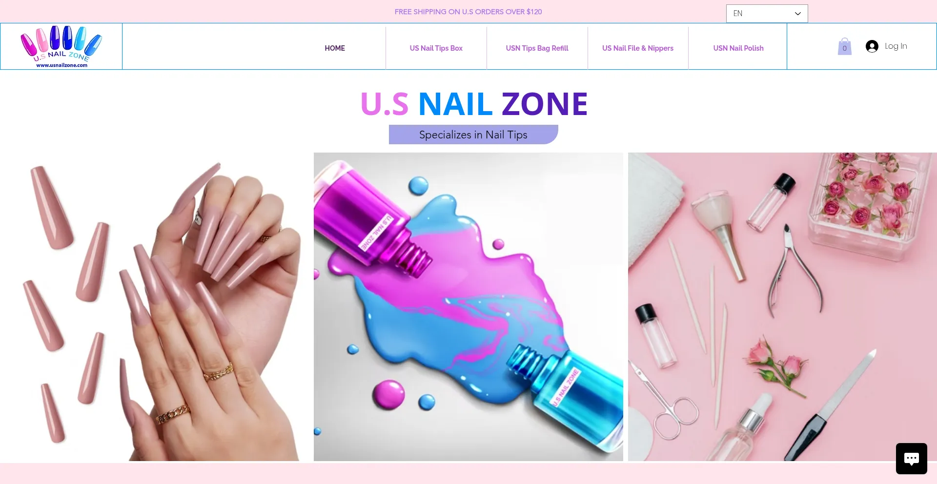 Website screenshot of Usnailzone.com