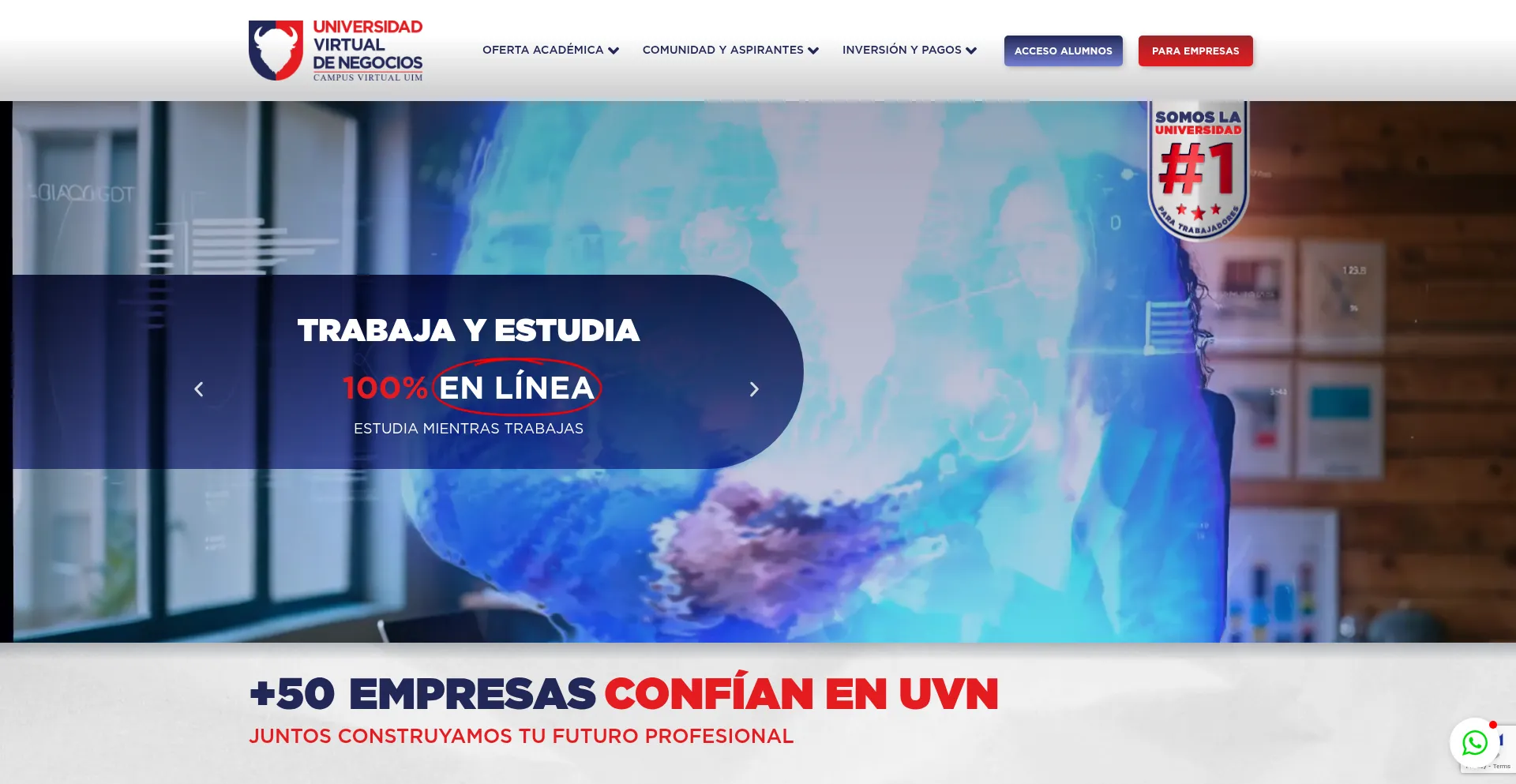 Website screenshot of Uvn.mx