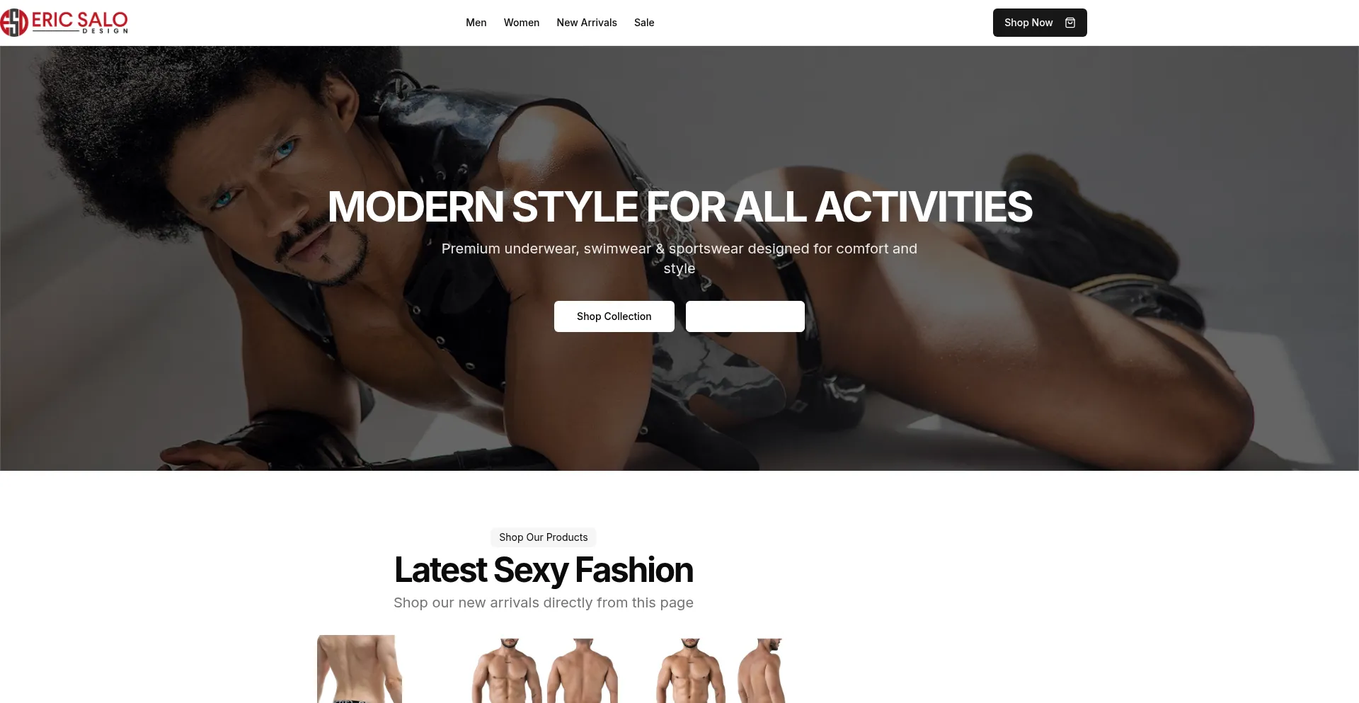 Website screenshot of V0-ecommerce-landing-page-beta.vercel.app